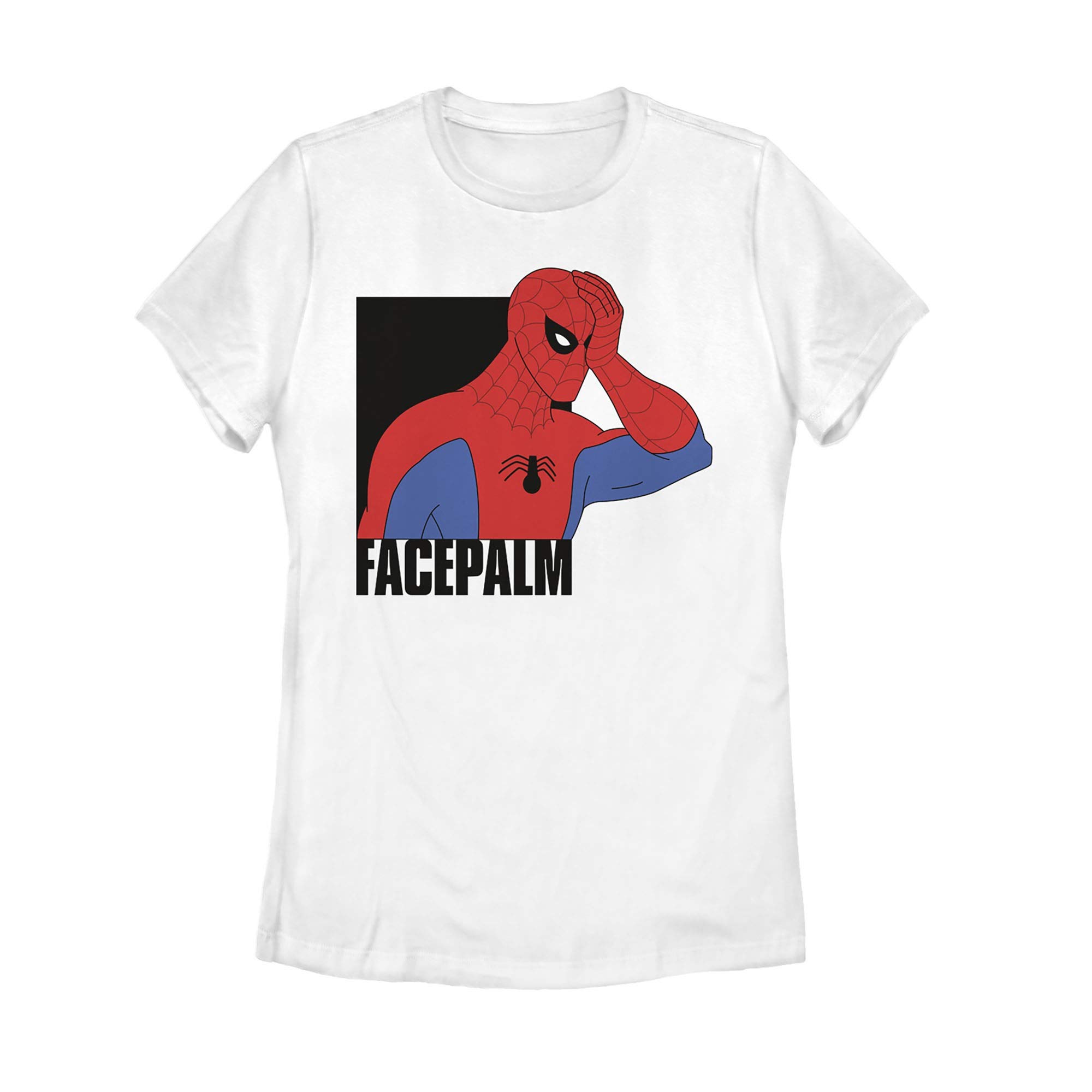 Marvel Women's Spider-Man Facepalm Graphic T-Shirt | Superhero Comic Tee for Women | Casual Wear & Cosplay