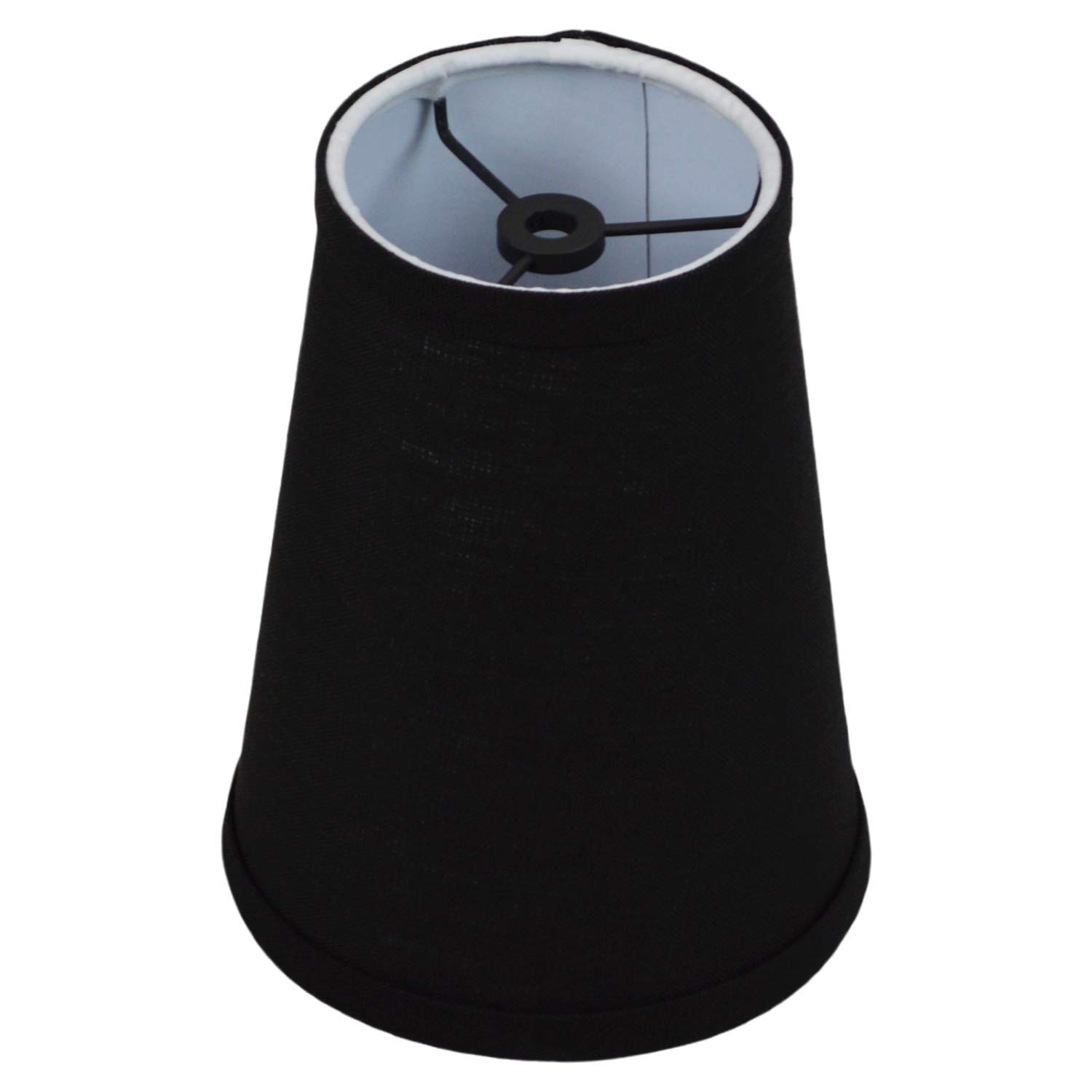 FenchelShades 4x6x8 Inch Designer Linen Black Lampshade with Spider Fitter - Perfect for Table Lamps, Floor Lamps & Living Room Lighting Decor