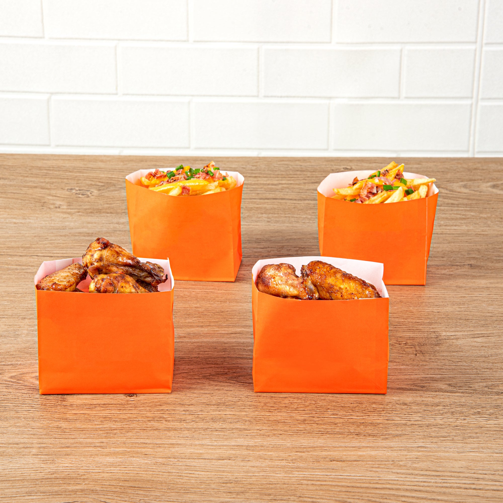 Eco-Friendly Orange Paper Snack Bags - 4.25
