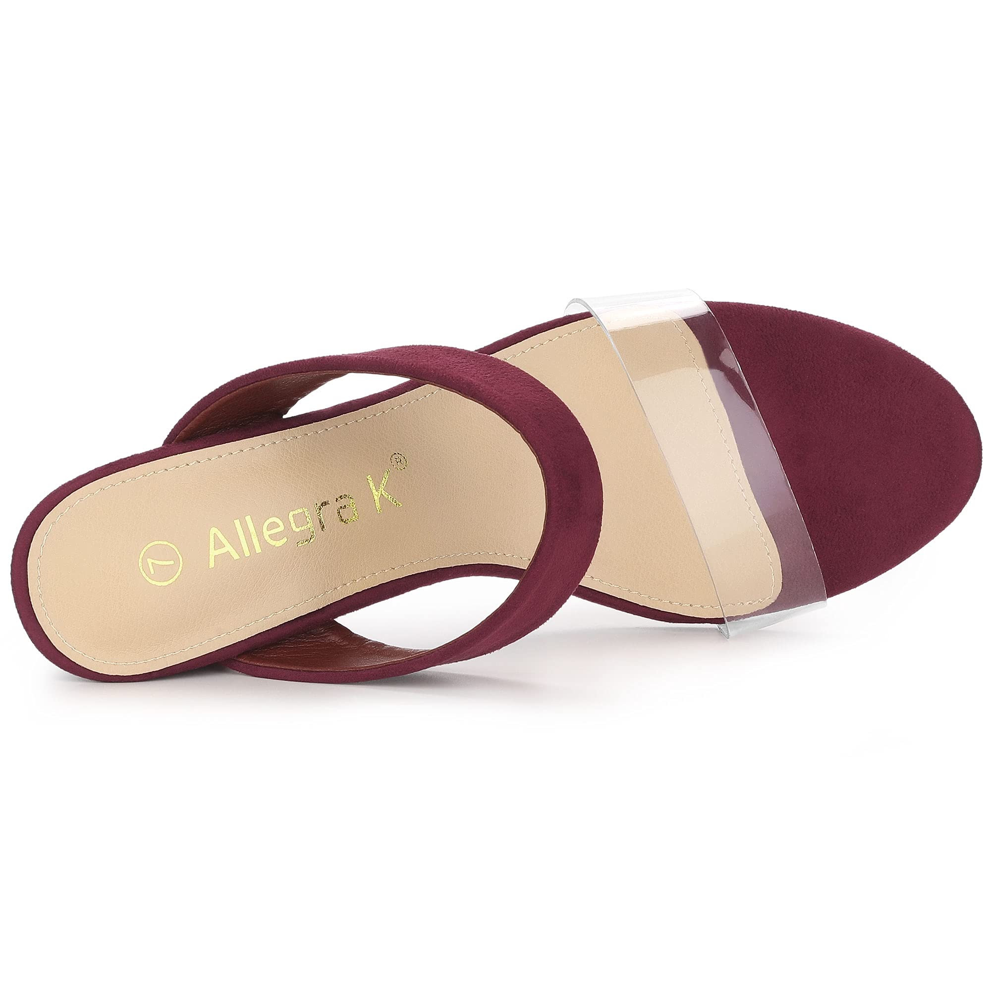 Allegra K Women's Dual Clear Strap Block Heel Slide Sandals - Comfortable Summer Dress Shoes for Weddings, Parties & Office Wear