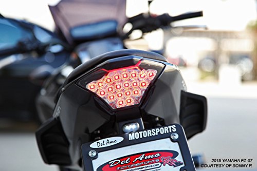 Sequential LED Tail Lights Clear Lens for 2015-2017 Yamaha FZ-07 & 2015-2024 YZF R3 - High Visibility Motorcycle Safety Lights for Night Riding & Custom Bike Builds