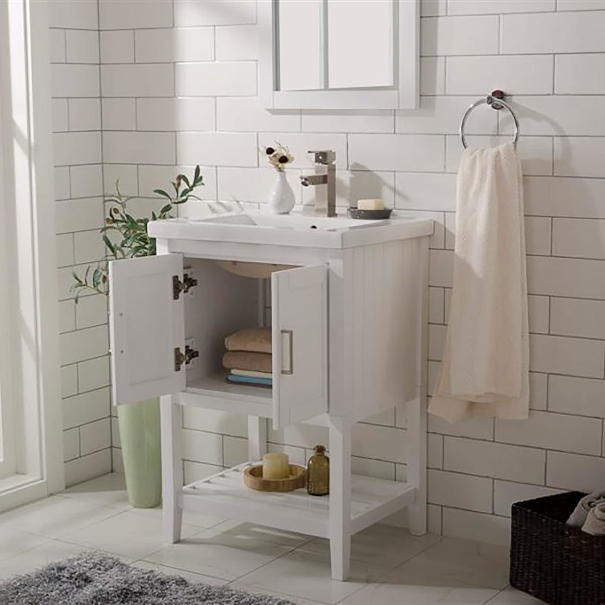 24-inch White KD Sink Vanity by Legion Furniture - Perfect for Bathroom Remodeling & Small Space Solutions