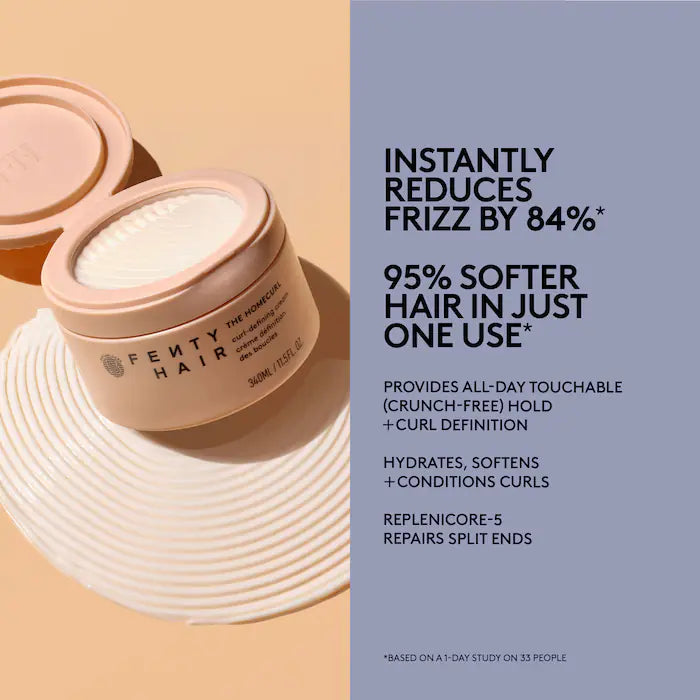 Fenty Beauty The Homecurl Curl Defining Styling Cream for Curly Hair - Hydrating & Frizz Control Styling Cream for Defined Curls & Waves, Perfect for Daily Styling & Special Occasions
