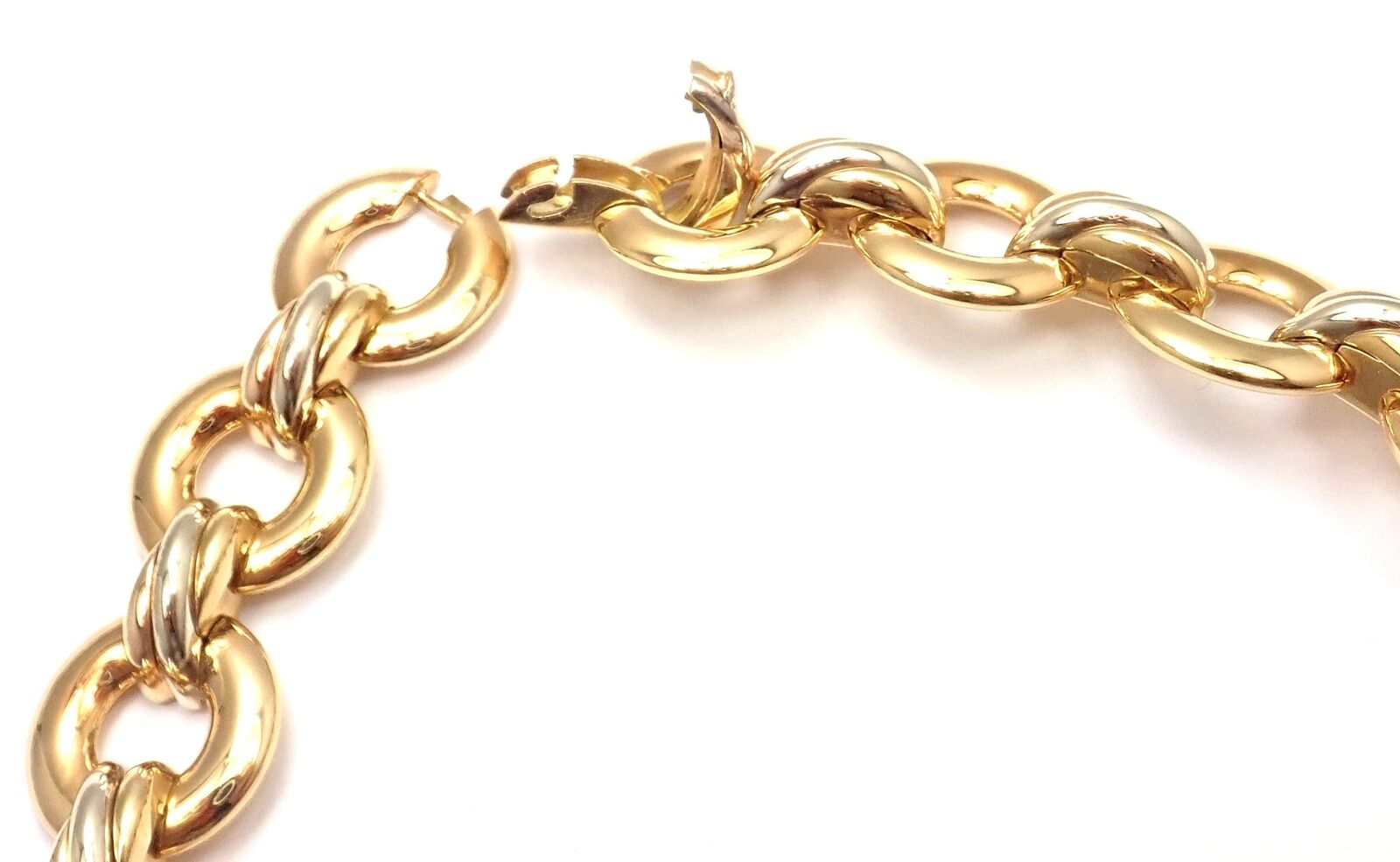 Authentic Cartier Trinity 18k Tri-Color Gold Round Link Necklace - Luxury Jewelry for Women, Perfect Gift for Anniversary, Valentine's Day & Special Occasions