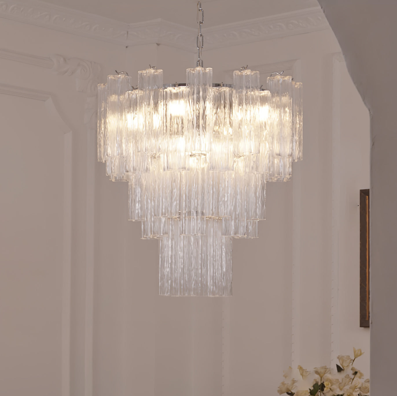 Addis Chandelier - Elegant Crystal Ceiling Light Fixture for Dining Room & Living Room | Perfect for Home Decor & Wedding Venue Lighting