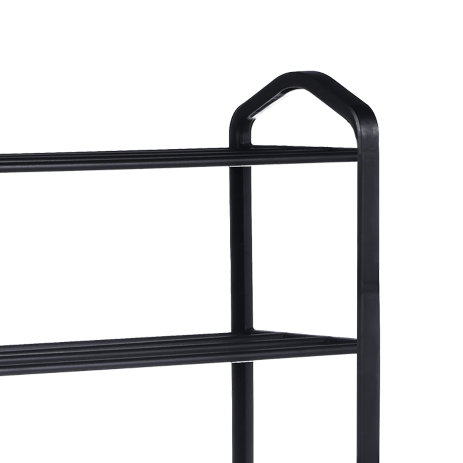 YSSOA 4-Tier Stackable Shoe Rack Organizer - Sturdy 12-Pair Shoe Storage Shelf for Bedroom, Entryway, Hallway & Closet - Space Saving Black Shoe Tower for Sneakers, Boots & Sandals - Perfect for Small Spaces & Apartment Living