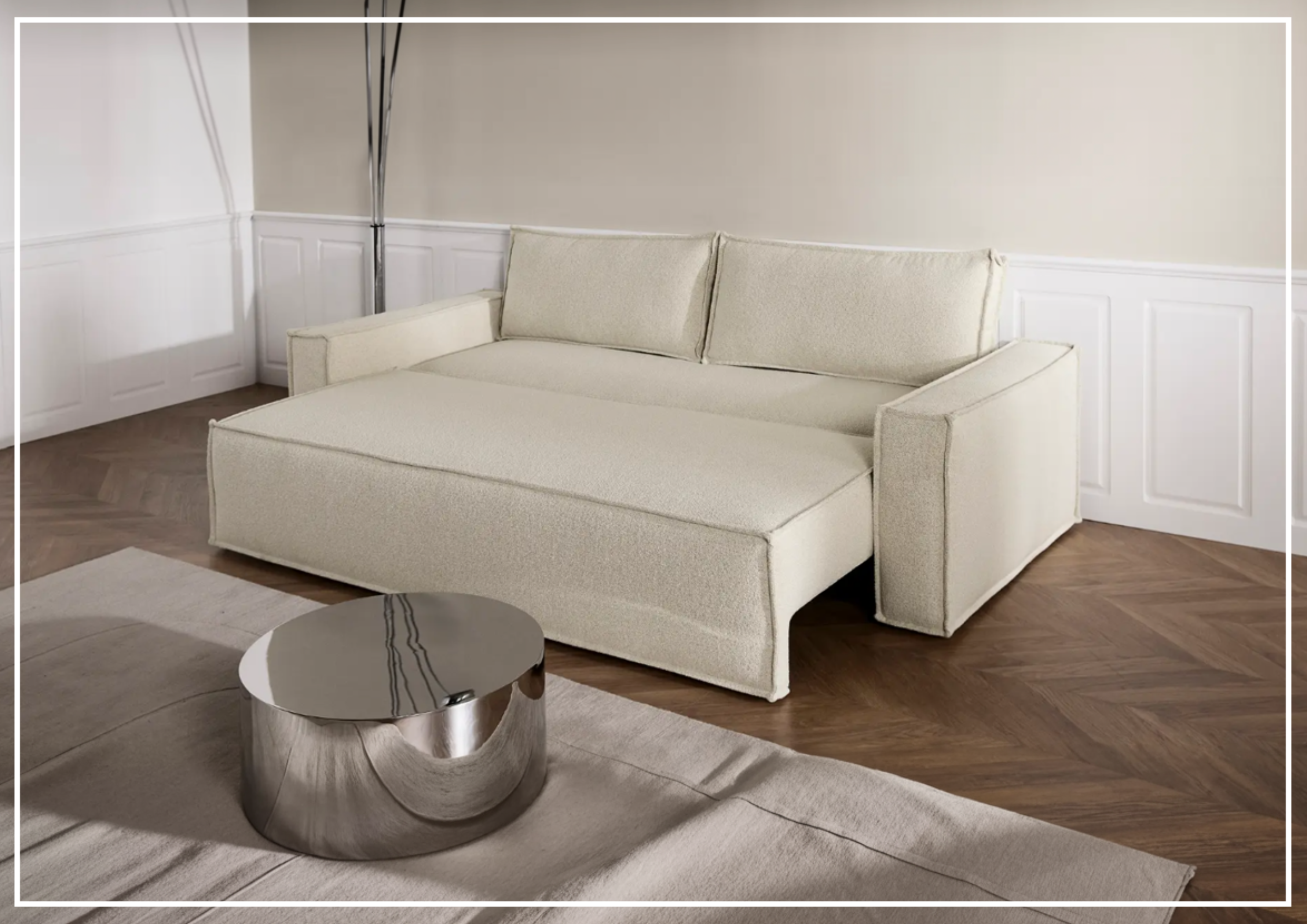 Innovation Living Newilla 2-Seater Convertible Fabric Sofa Bed - Comfortable Sleeper Sofa for Small Spaces, Guest Rooms & Apartments