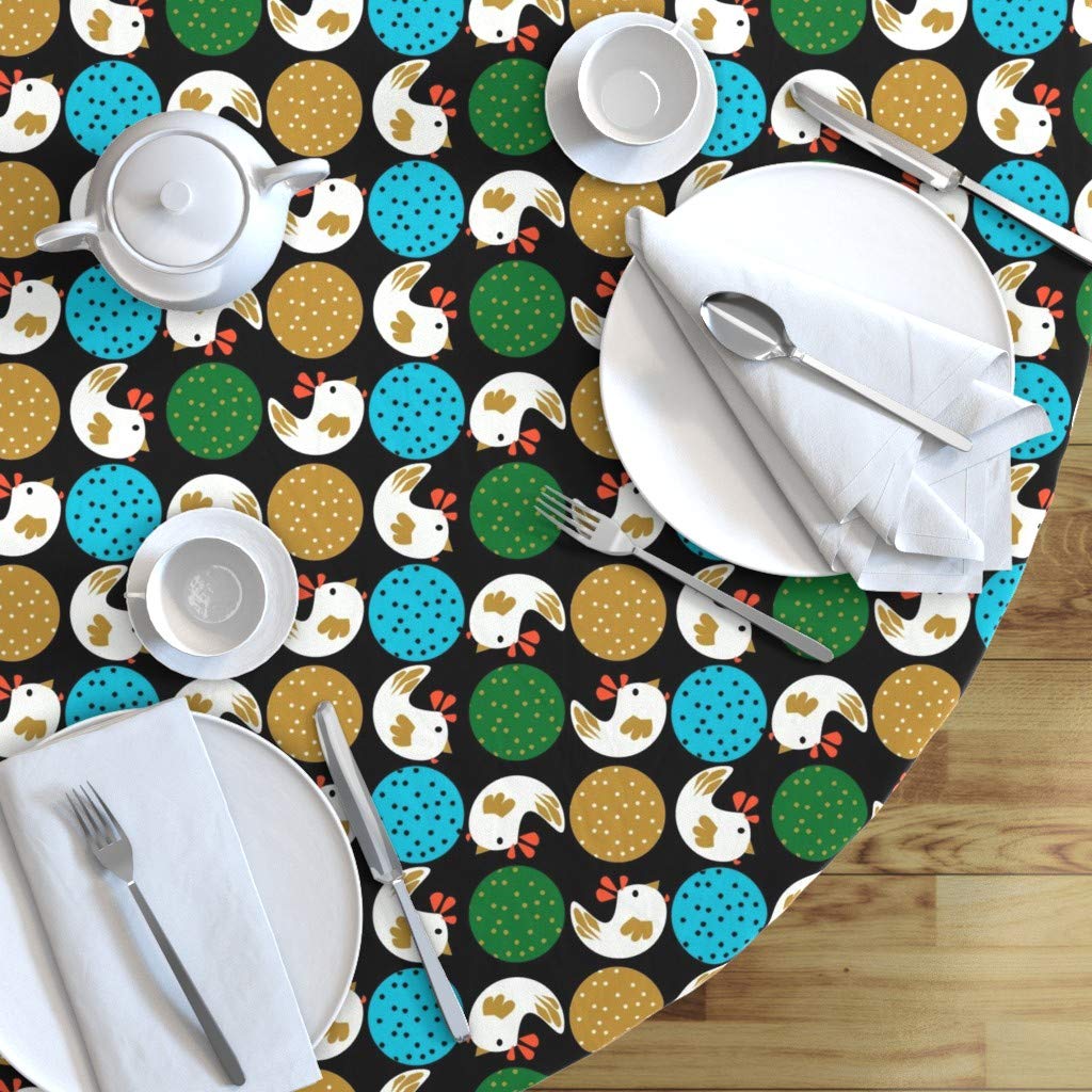 Custom Printed Spoonflower Cotton Sateen Tablecloth - 90