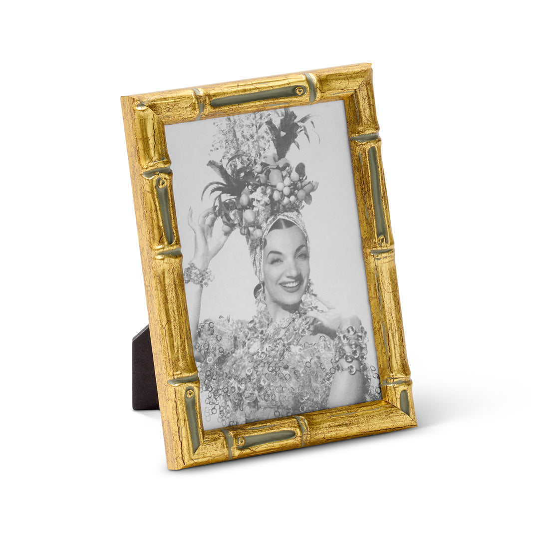 Golden Bamboo Picture Frame 4x6 Inches - Elegant Natural Wood Photo Display for Home, Office, and Wedding Decor - Perfect for Wall Art, Tabletop Photos, and Gift Giving