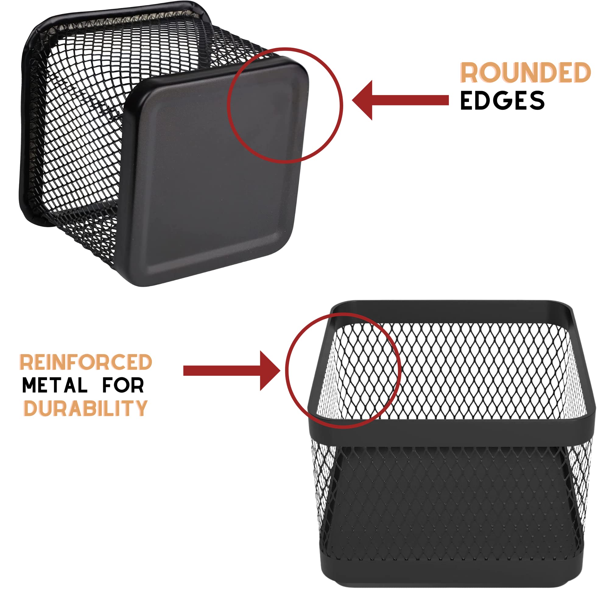 1InTheOffice Mesh Paperclip Holder for Desk - 2 Pack Desk Organizer for Paper Clips, Staples & Office Supplies | Perfect for Home, Office & School Organization