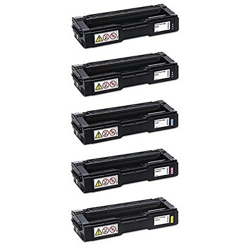 Compatible Toner Cartridge Combo Pack for Savin SP-C252DN SP-C252SF SP-C262DNW SP-C262SFNW (2 Black 1 Cyan Magenta Yellow) - Type C252HA 407652B1CMY - Perfect for Office Printing & High Volume Document Copying