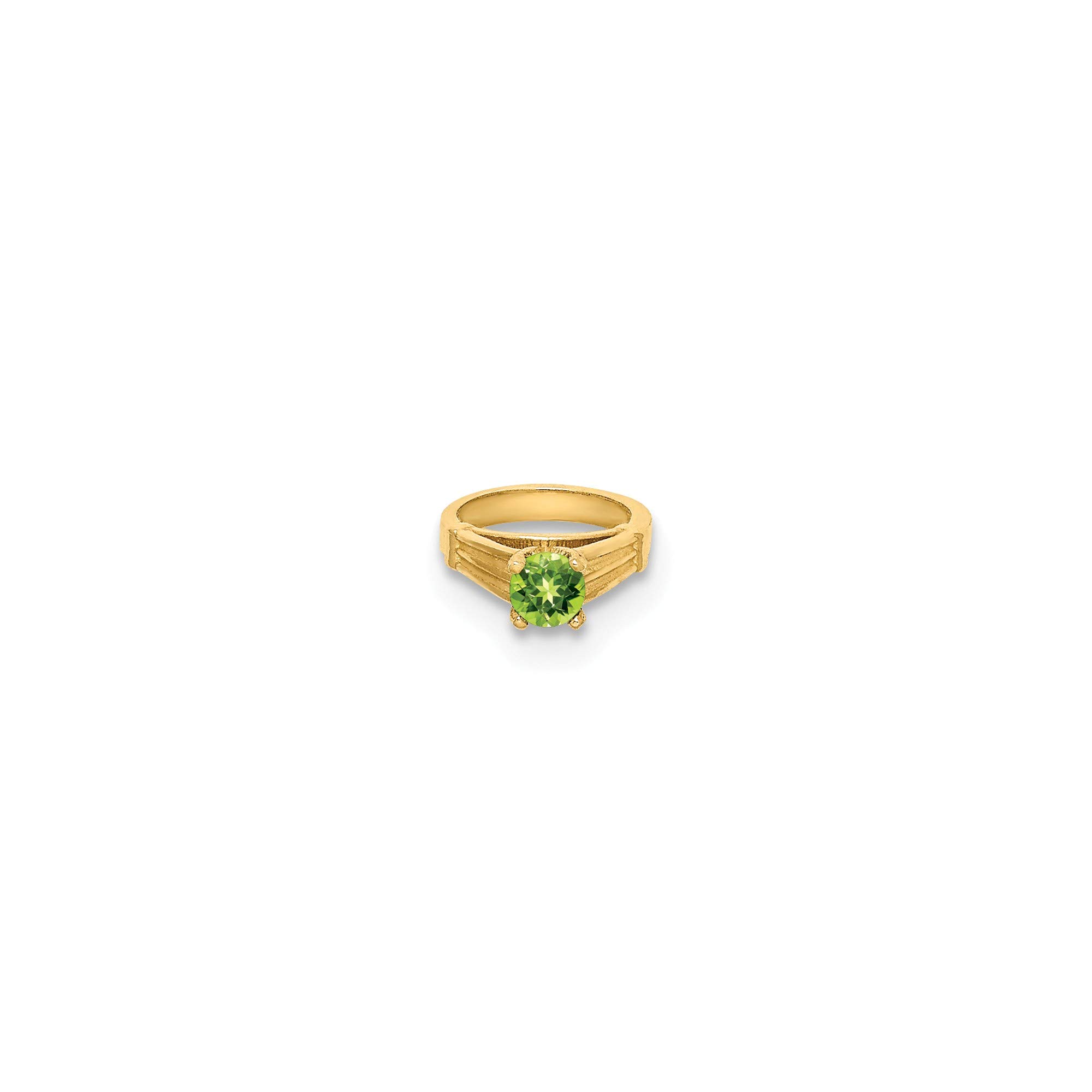 14K Yellow Gold Ring with Green Glass Stone Charm for Elegant Occasions
