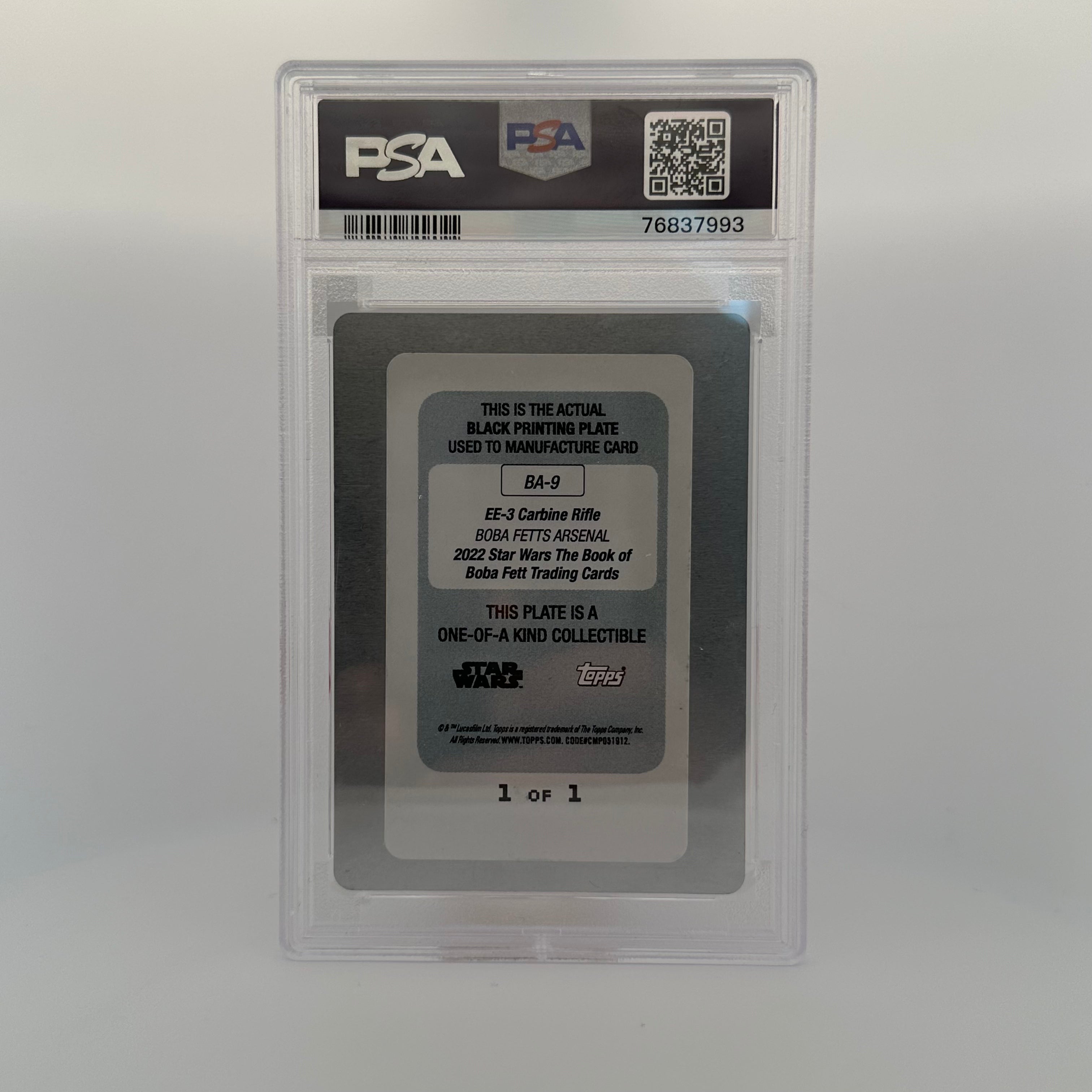 Authentic EE3 Carbine Rifle Replica - Star Wars The Book of Boba Fett Collectible - Black Series 1/1 Printing Plate - Perfect for Cosplay, Display & Star Wars Fans