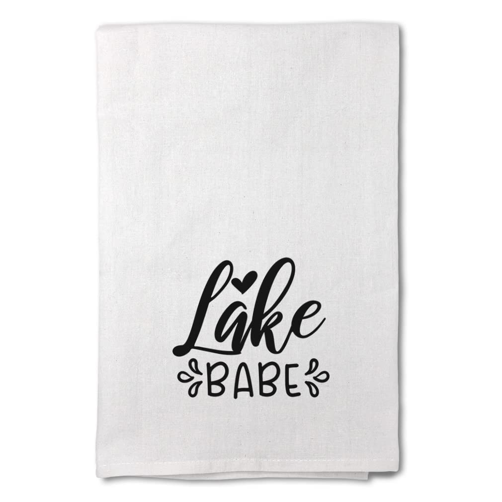 Stylish Printed Kitchen Towels - Mothers Day Decor, Lake Babe Heart Design - Soft & Absorbent Dish Towels for Cooking, Cleaning, Camping & Home Decor