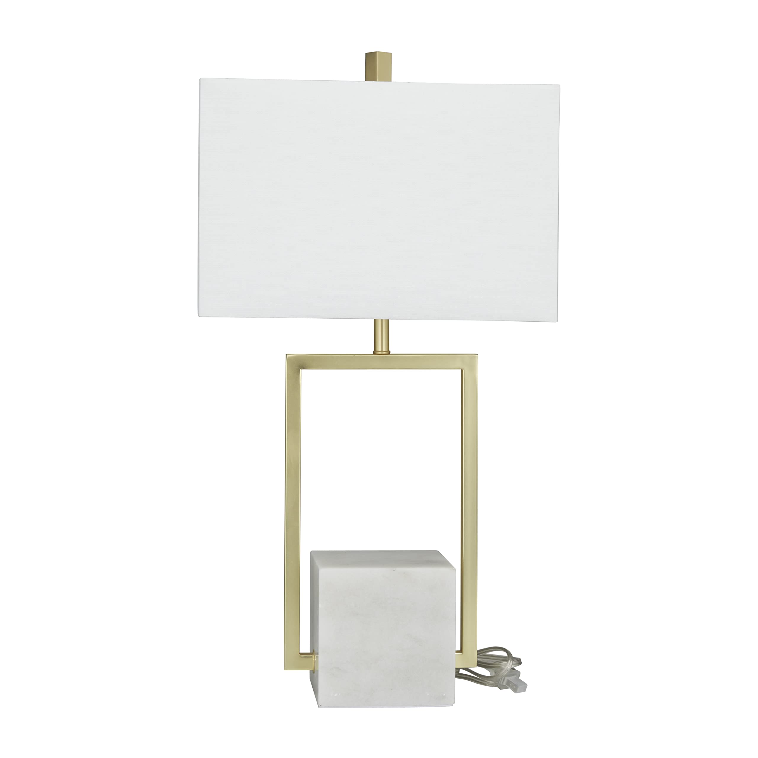 CosmoLiving by Cosmopolitan Modern Marble Table Lamp with Geometric Square Shade - 15
