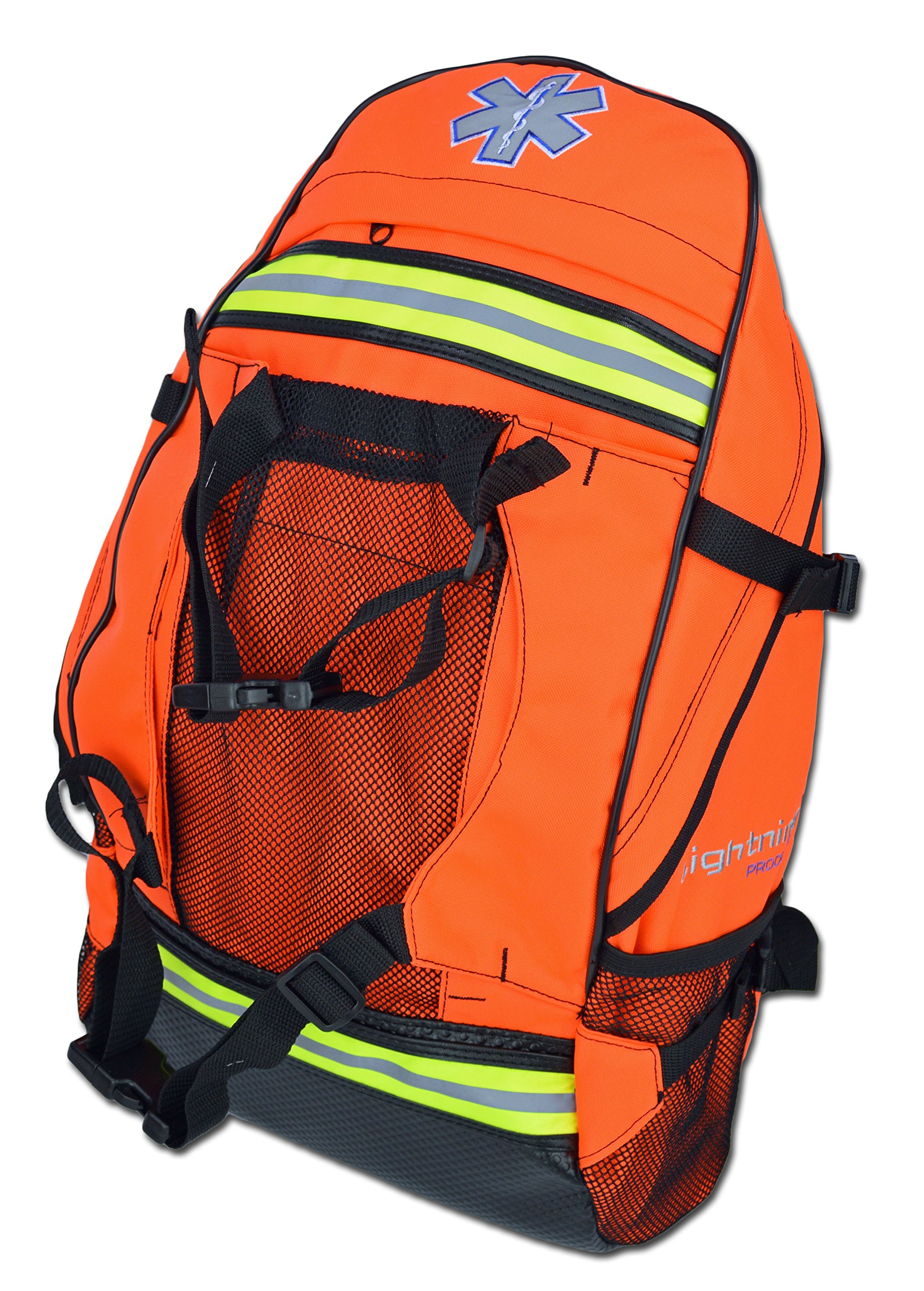 Lightning X EMT EMS First Responder Backpack - Fully Stocked First Aid Kit (Fluorescent Orange) - Ideal for Emergency Medical Technicians, Paramedics & Outdoor Adventures