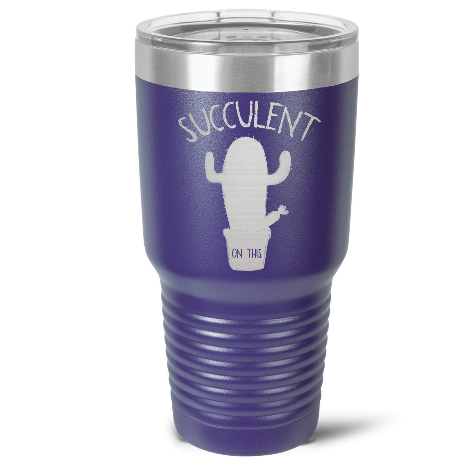 Succulent Design Stainless Steel Tumbler - 16oz/20oz/30oz - 16 Vibrant Colors - Insulated Travel Mug for Coffee, Tea & Cold Drinks - Perfect for Office, Gym & Outdoor Adventures