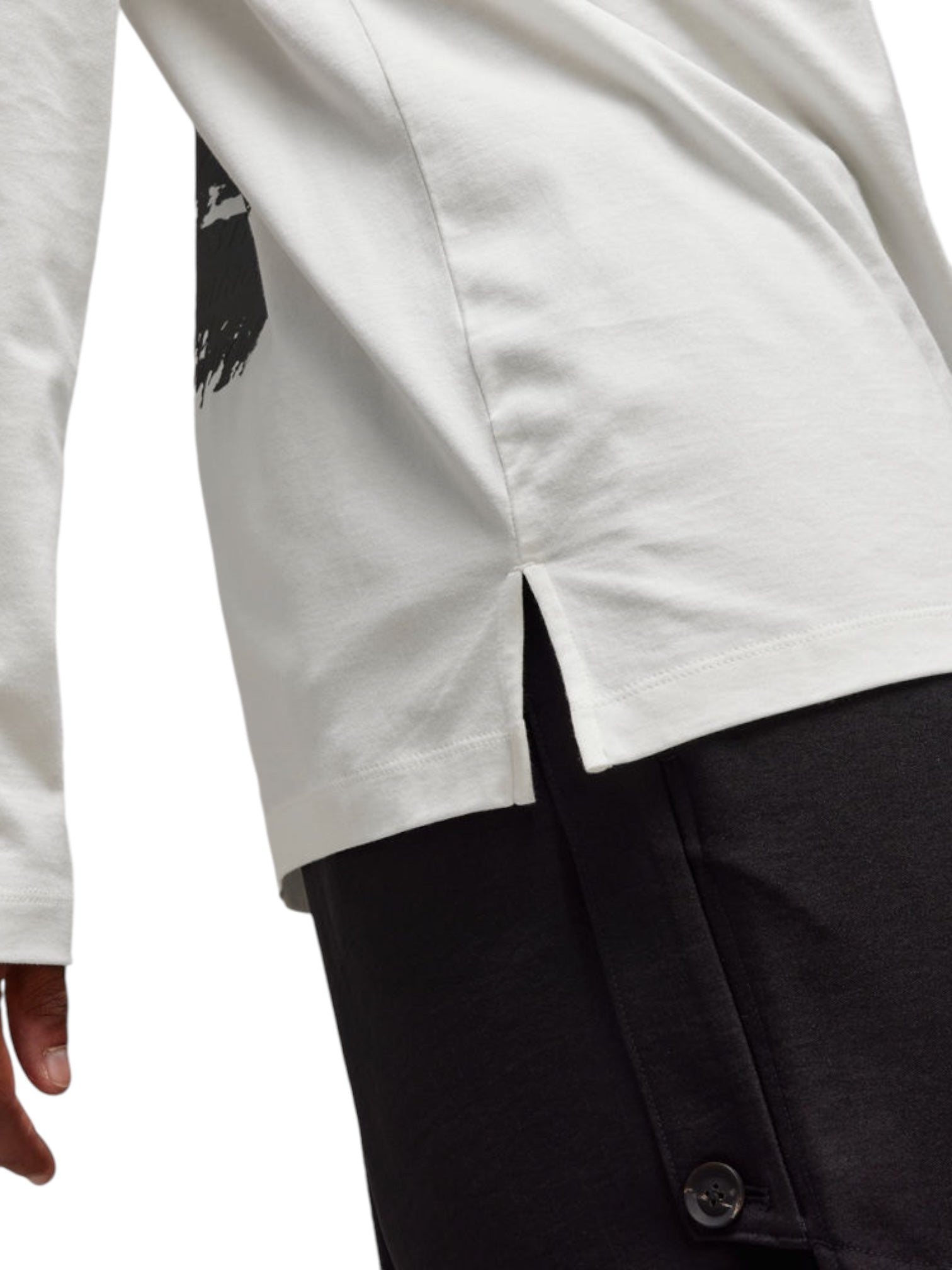 Y-3 JM3234 Graphic Long Sleeve Tee - White | Streetwear Fashion for Men | Casual Wear & Urban Style Outfits