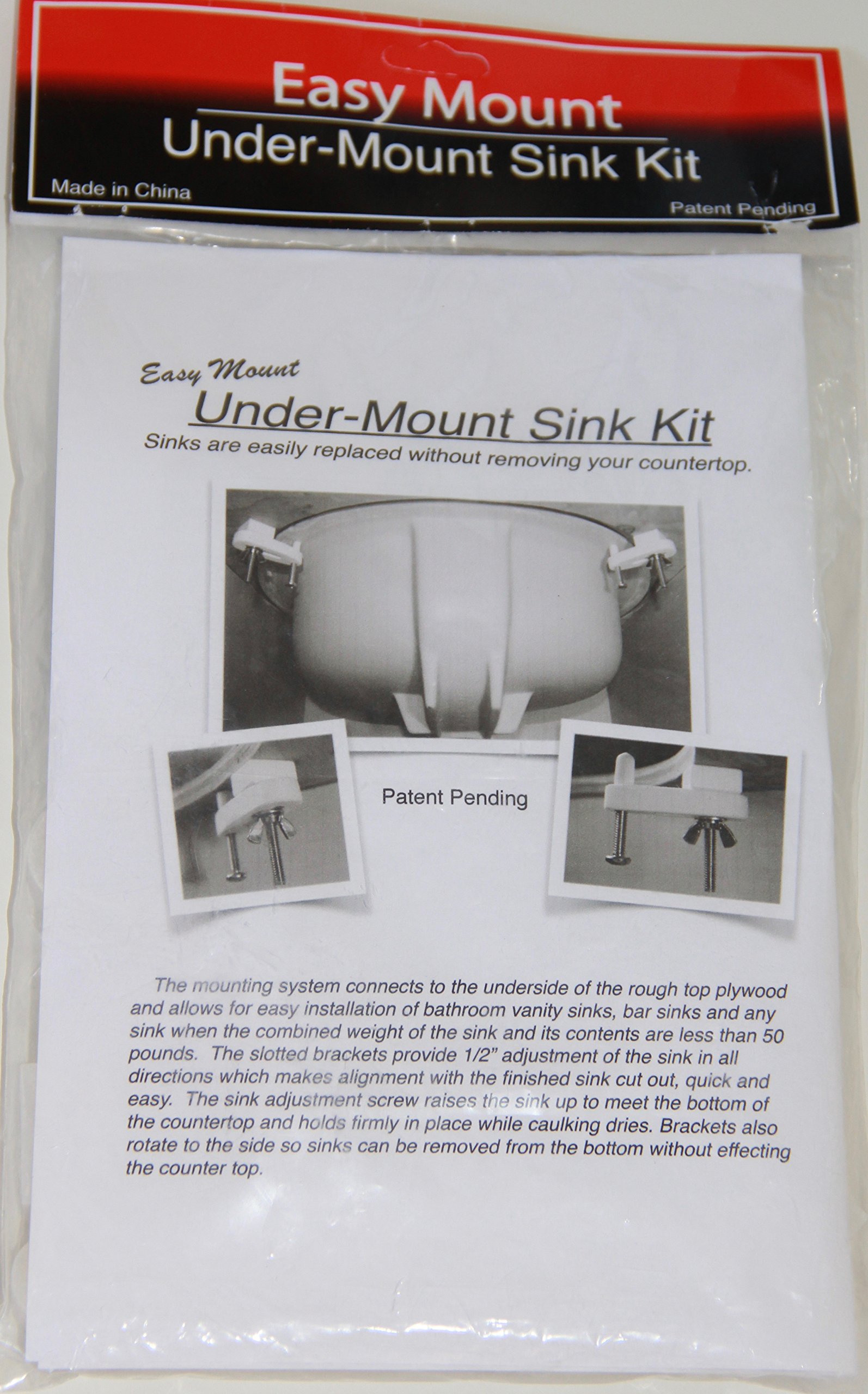 Undermount Sink Mount Kit - 4 Brackets with Hardware for Easy Bathroom Vanity Sink Installation & Replacement | Perfect for Home Renovation & DIY Bathroom Upgrades