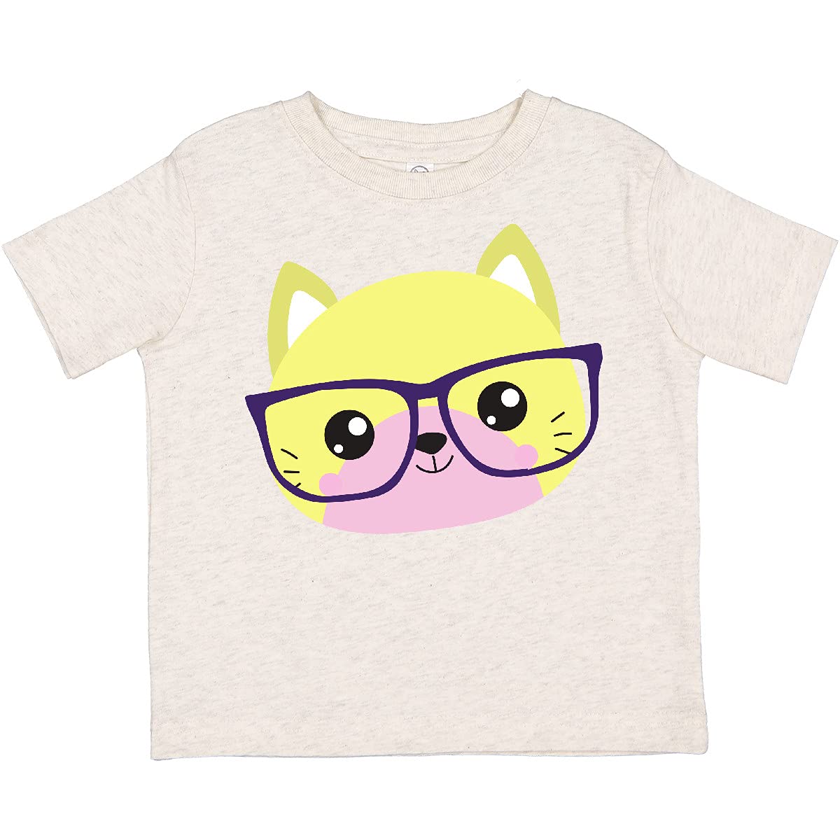Inktastic Hipster Cat with Glasses - Cute Kitten Graphic Toddler T-Shirt for Boys & Girls | Perfect for Playdates, Birthday Gifts & Casual Wear