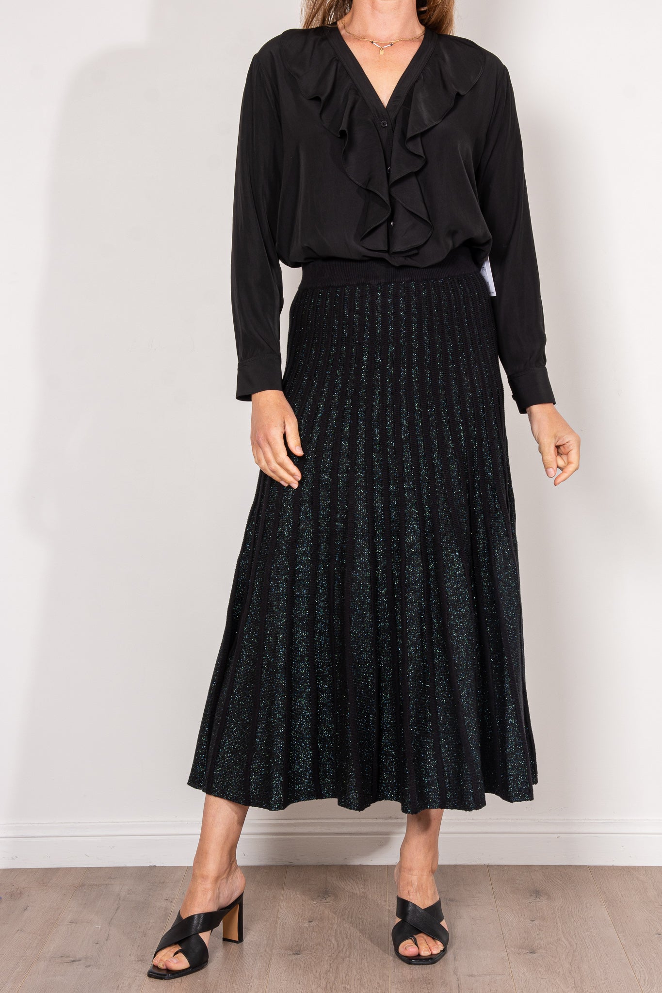 ELK Glittra Metallic Skirt for Women - Sparkly Sequined Party Skirt - Perfect for Nightclub, Cocktail Party & Holiday Events