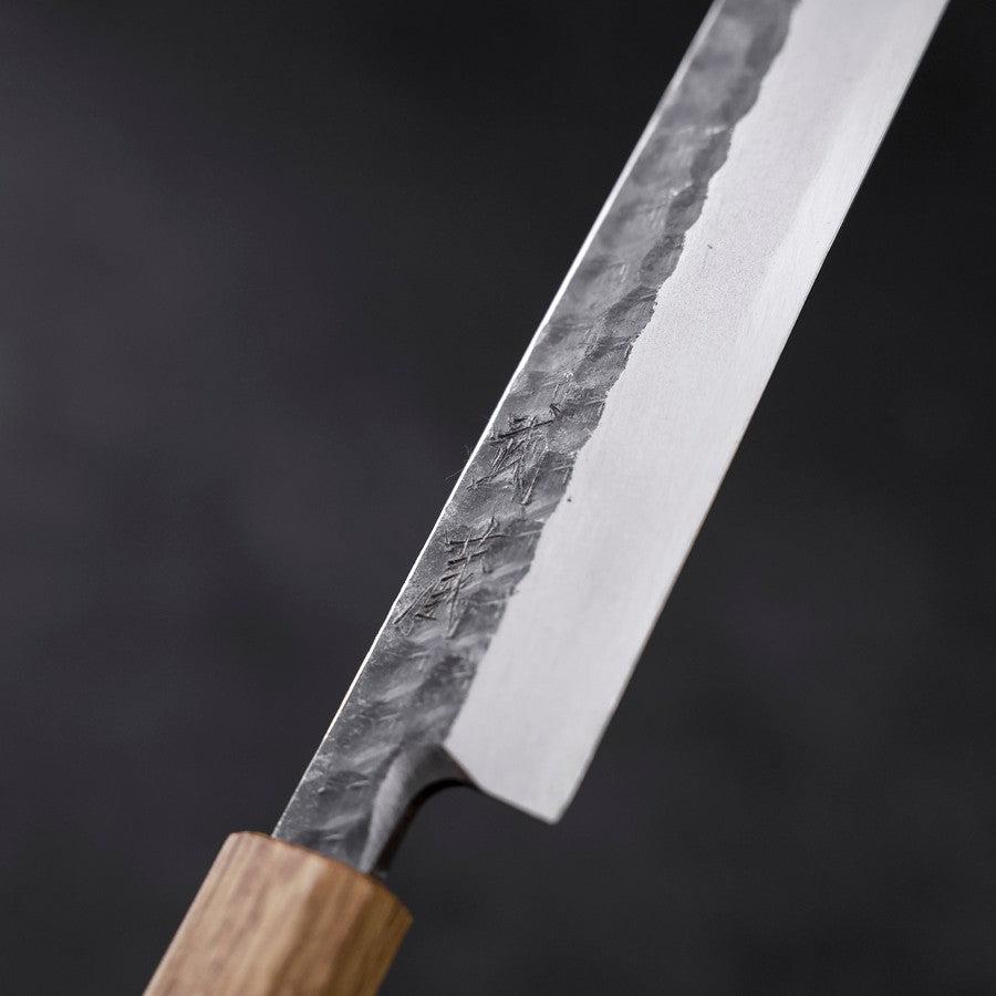 Premium Yanagiba Sushi Knife 240mm - Japanese Blue Steel #2 with Kurouchi & Tsuchime Finish, Urushi Handle - Perfect for Sushi Chefs & Japanese Cuisine Lovers