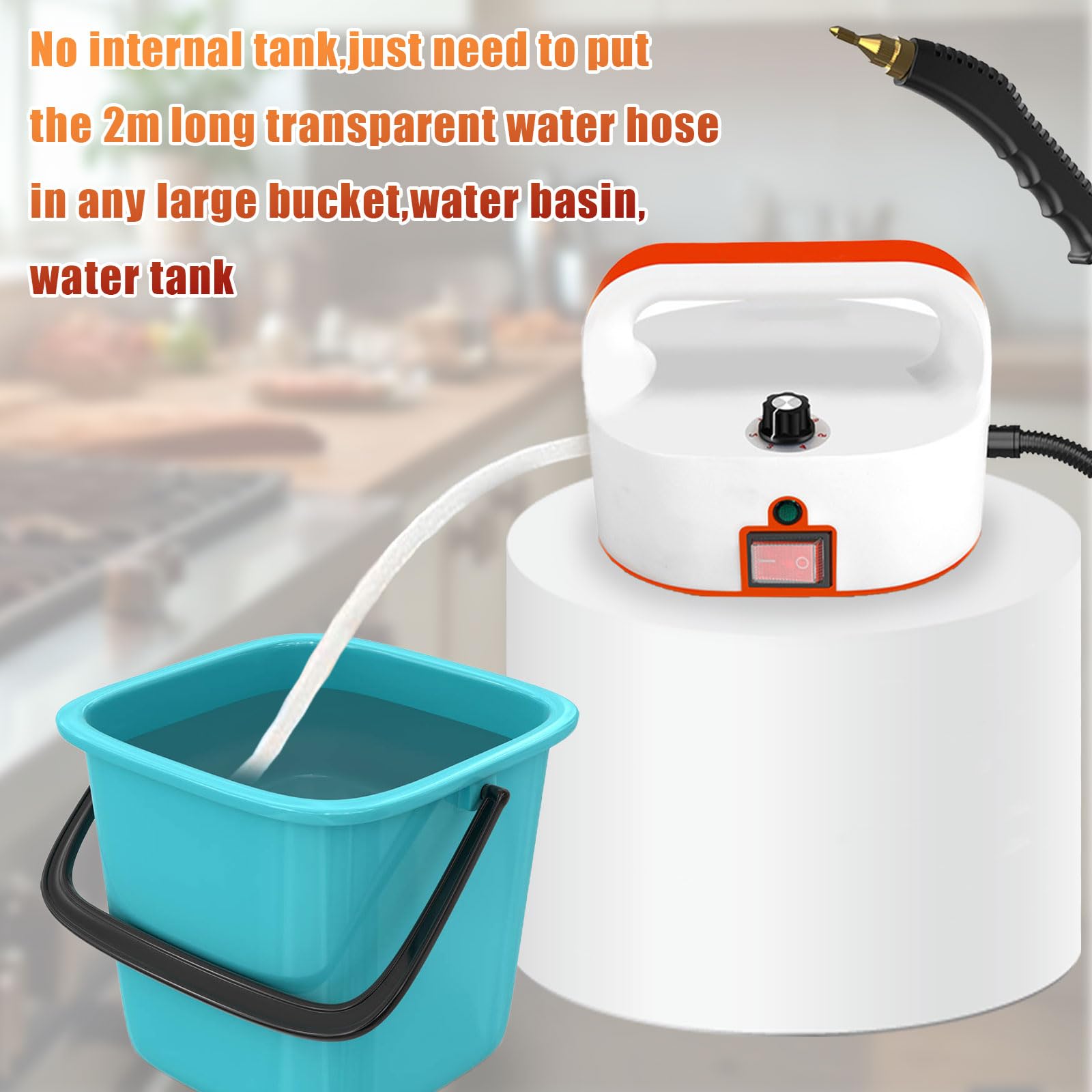 2500W High Pressure Handheld Steam Cleaner - 6-Speed Adjustable Portable Steamer for Home & Car Cleaning - Perfect for Upholstery, Tile Grout, Floors, and Tough Stains - Ideal for Kitchen, Bathroom, Garage & Auto Detailing