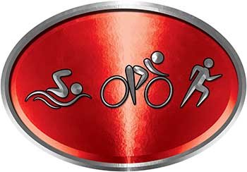 High Visibility Reflective Oval Triathlon Marathon Running Decal - Red Safety Sticker for Night Running, Cycling & Outdoor Sports