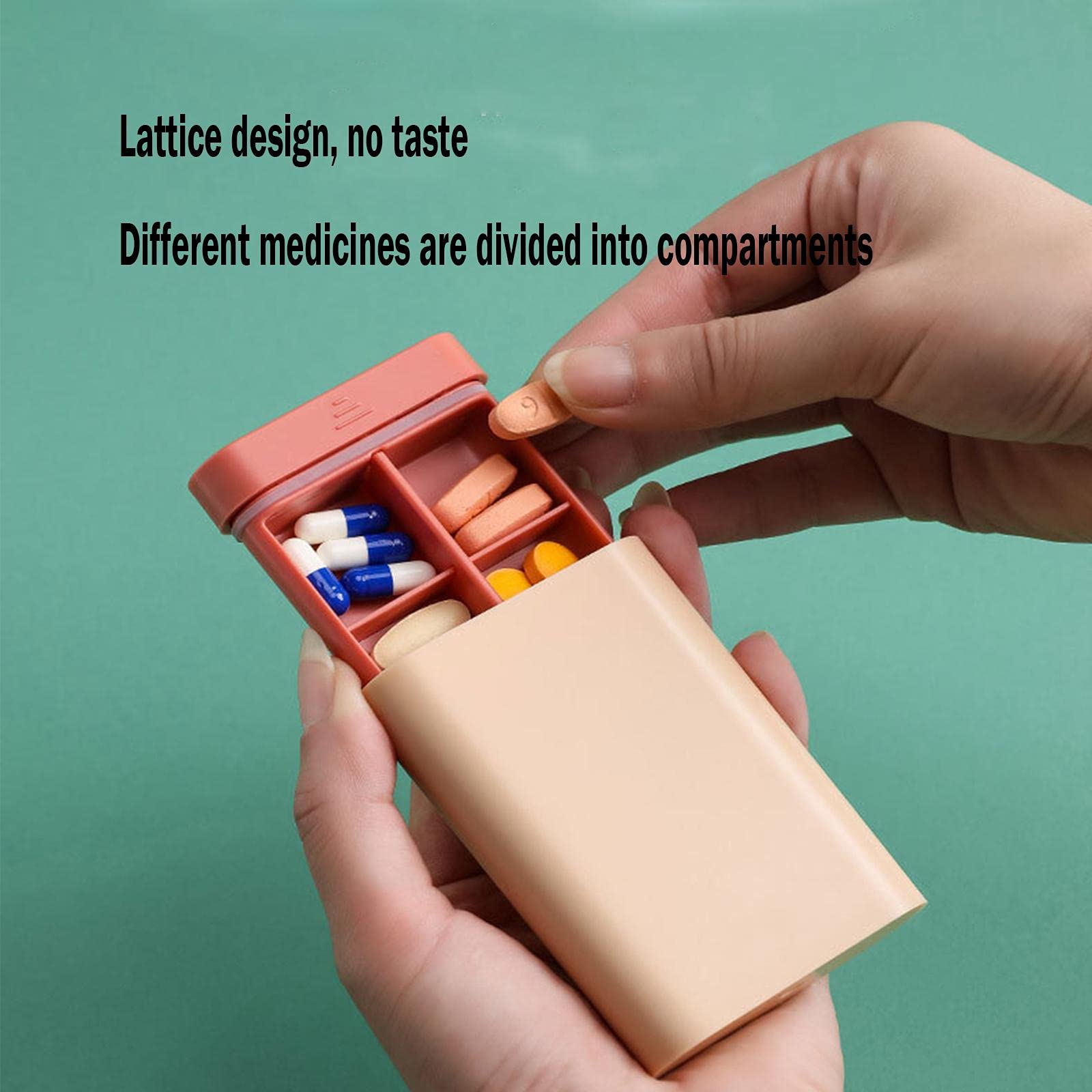 Compact Blue Pill Organizer Box for Purse & Travel - Large Compartment Vitamin Case, Portable Medicine Holder for Daily Use & On-the-Go