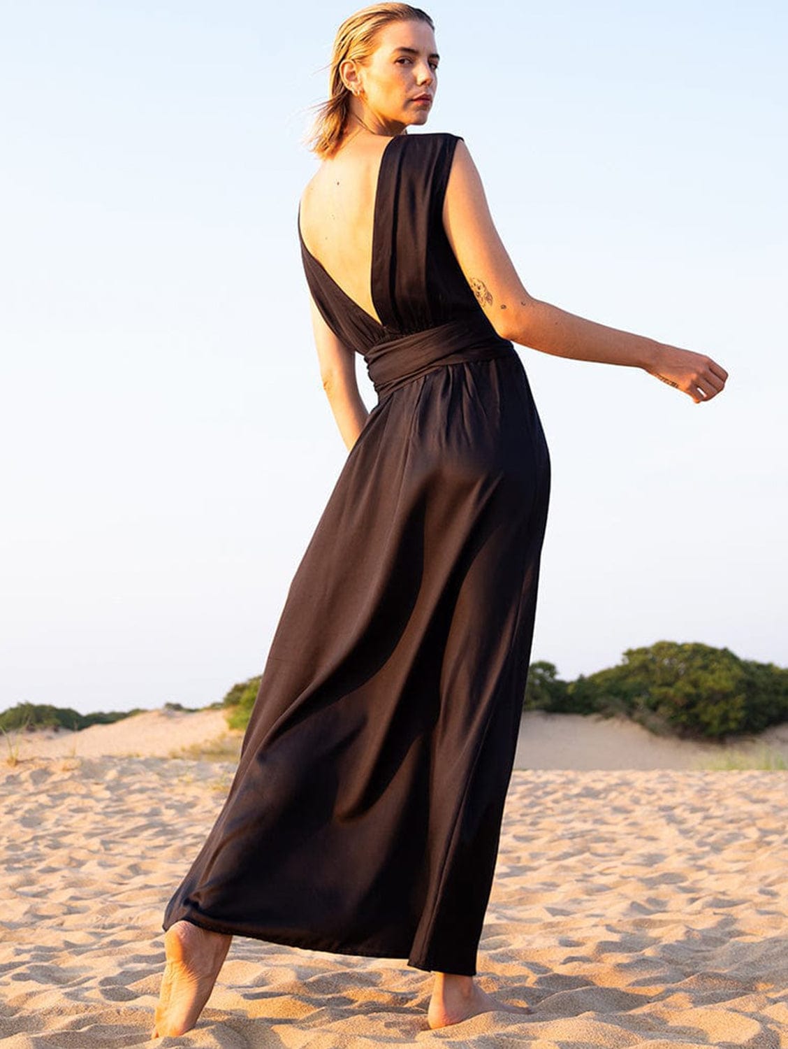 Grace TENCEL™ Modal Vegan Silk Nightgown - Soft Black Sleepwear for Women | Perfect for Lounge, Sleep & Spa Days