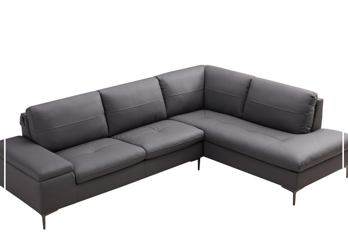 Gio Italia Decker L-Shaped Italian Leather Sectional Sofa - Modern Luxury Living Room Furniture for Home & Office Comfort