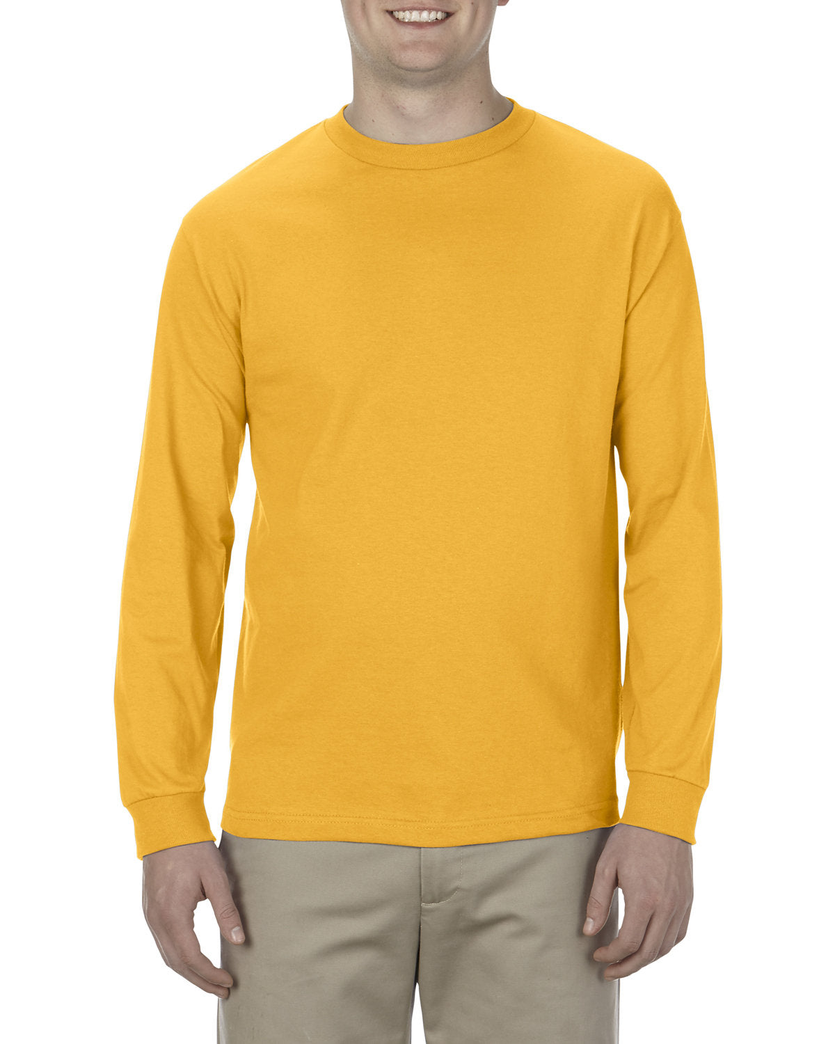 Alstyle AL1304 Men's & Women's 6.0 oz 100% Cotton Long Sleeve T-Shirt - Soft Crewneck Casual Shirt for Everyday Wear, Work & Layering