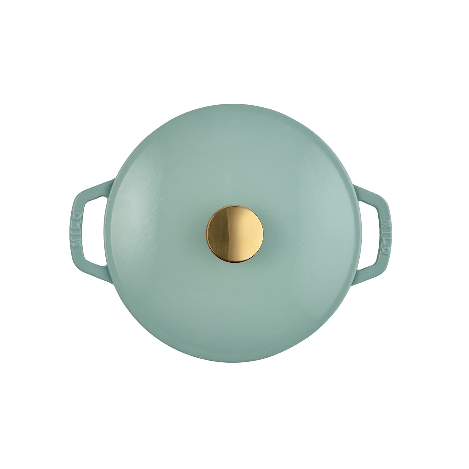 Premium 3.5-Quart Enameled Cast Iron Dutch Oven with Lid – Kana Milo Casserole Pot | Dual Enamel Coating Inside & Out | Oven & Dishwasher Safe | Eucalyptus with Gold Knob | Perfect for Braising, Stewing & Baking Bread