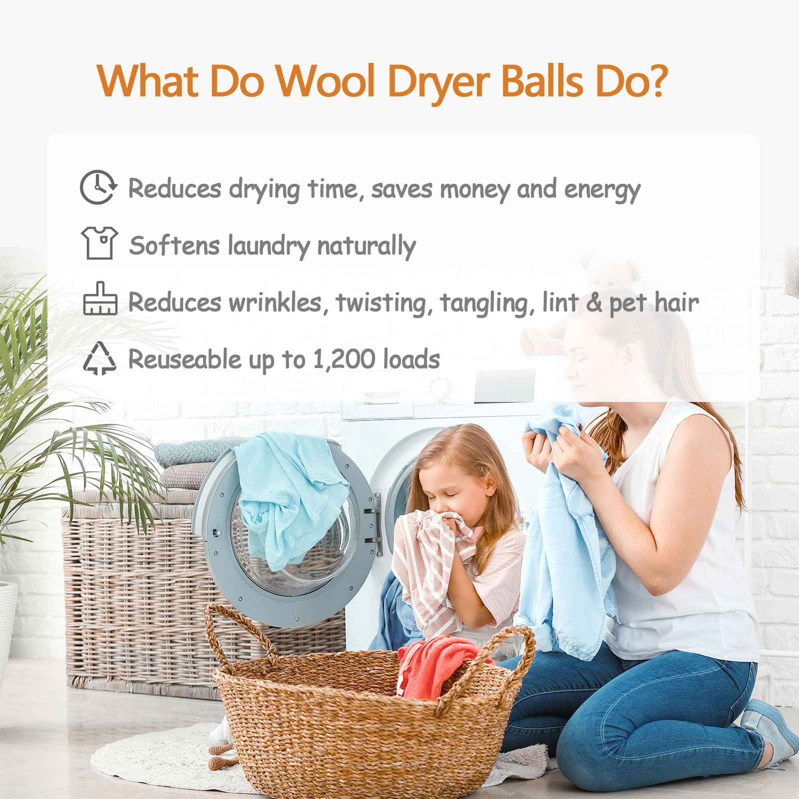 Organic Wool Dryer Balls XL Pack of 6 - Premium New Zealand Wool, Reusable Fabric Softener for 1000+ Loads | Hypoallergenic, Baby Safe & Energy Saving | Perfect for Laundry, Baby Clothes & Eco-Friendly Homes