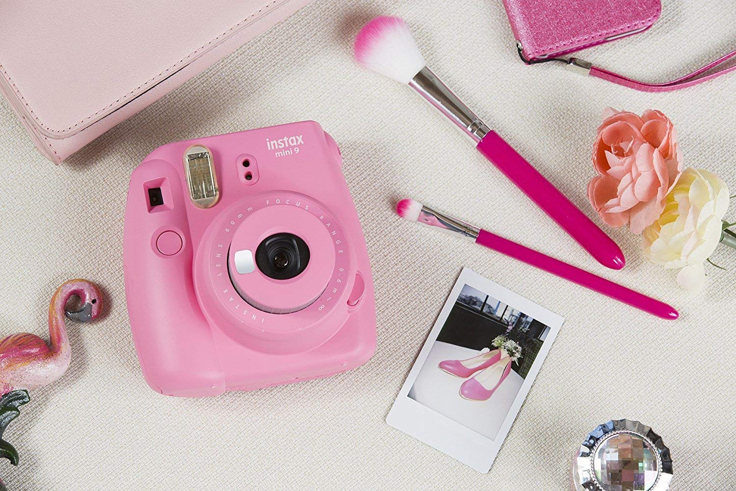 Fujifilm Instax Mini 9 Instant Camera - Flamingo Pink | Portable Instant Film Camera for Travel, Parties & Memories | Perfect Gift for Teens & Photography Lovers