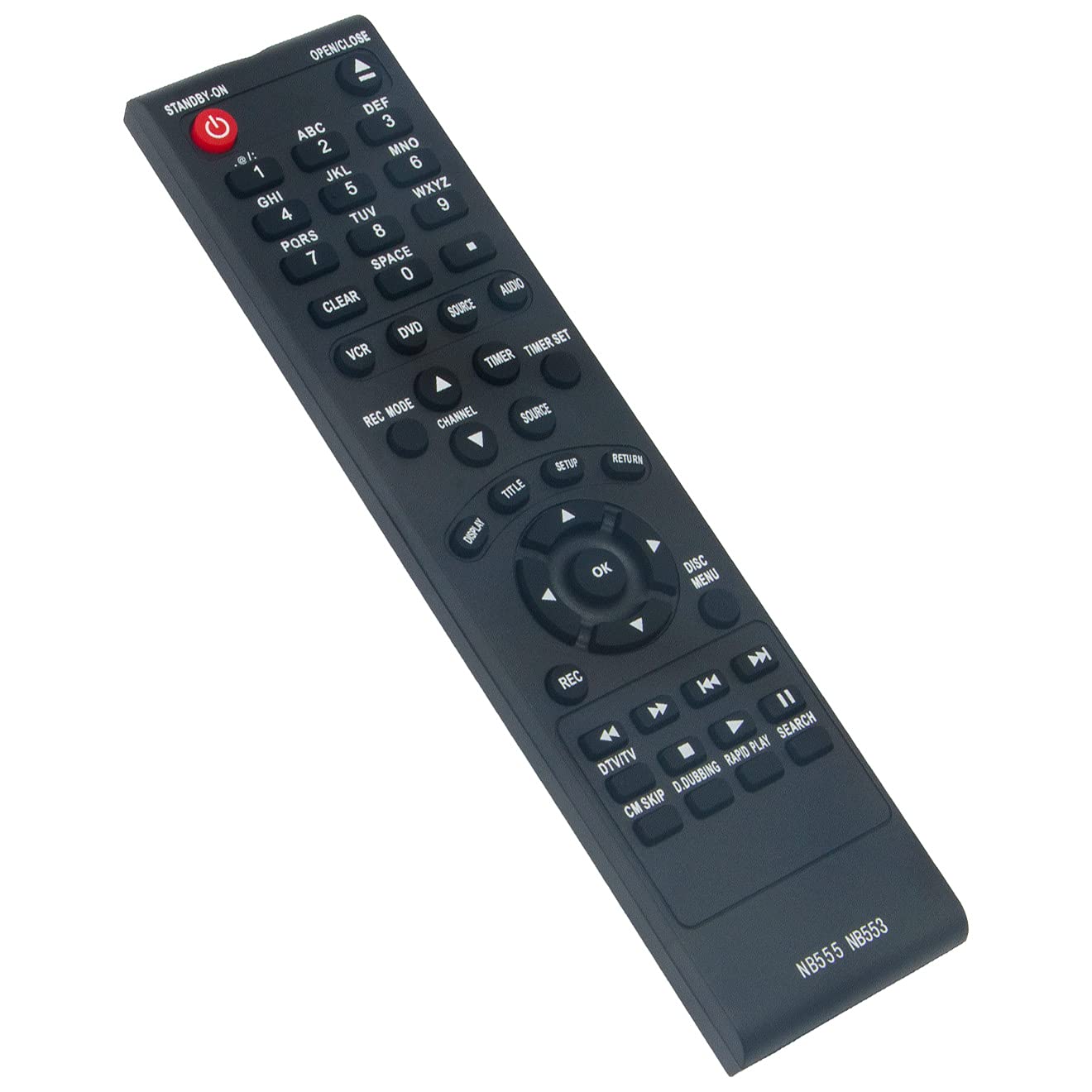 Original Remote Control Replacement for Magnavox DVR DVD Recorder Models ZV450MW8 ZV450MWB ZV420MW8 SV08R242 ZV450MW8A ZC352MW8 ZC350MS8 ZC352MW8B - Compatible with NB555 NB555UD NB553 NB553UD - Perfect for Home Entertainment Systems & Media Centers
