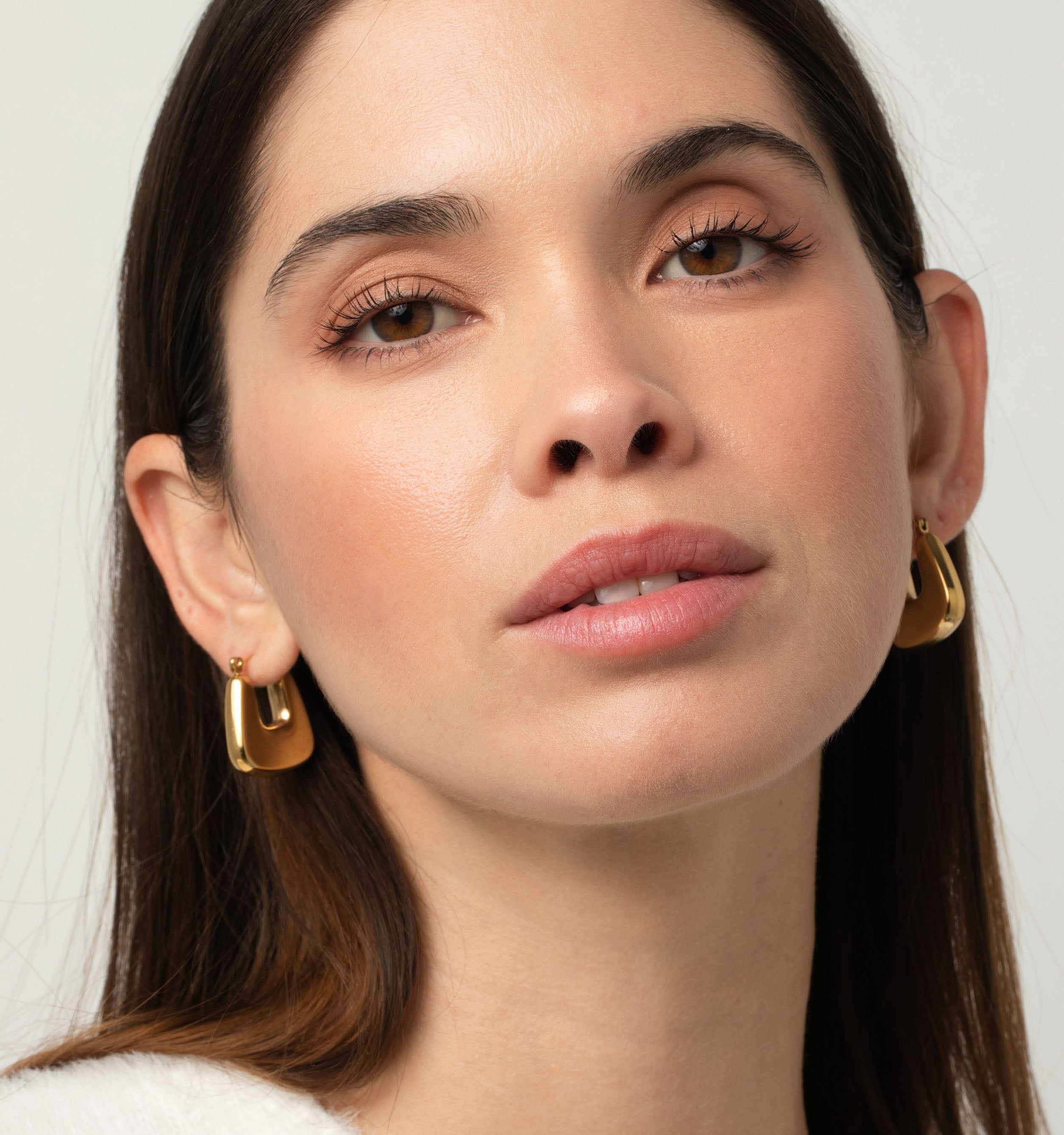 Nadia Hoops Earrings for Women - 14K Gold Plated Dangle Hoop Earrings, Hypoallergenic & Lightweight - Perfect for Everyday Wear, Parties & Special Occasions