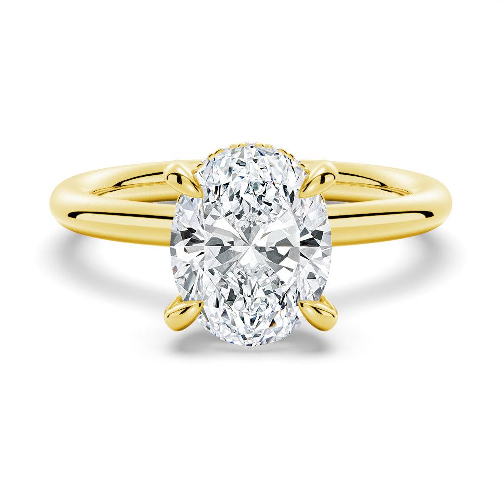 Oval Solitaire Moissanite Engagement & Wedding Ring Set for Couples - Matching His & Hers Bands - Perfect for Proposals, Anniversaries & Romantic Occasions