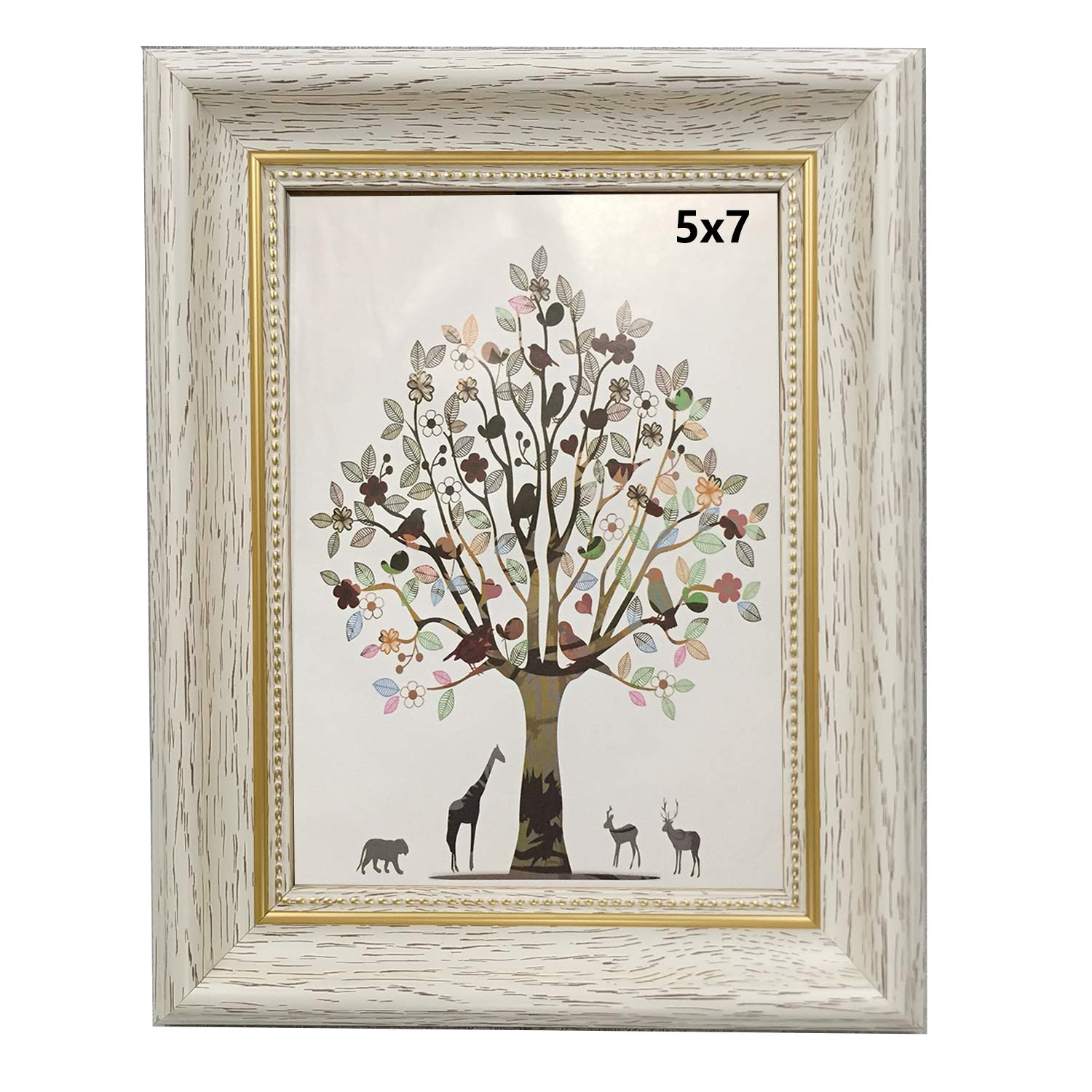 5x7 White Picture Frames - Wall & Desktop Display for Photos