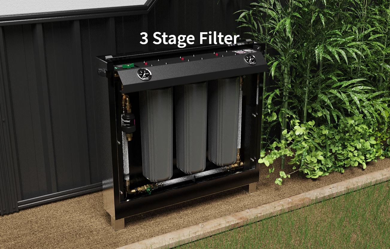 Puretec F5 Whole House Water Filtration System with Bypass Valve | High Capacity Sediment & Carbon Filter | Perfect for Well Water & Municipal Supply | Home, RV & Cabin Use