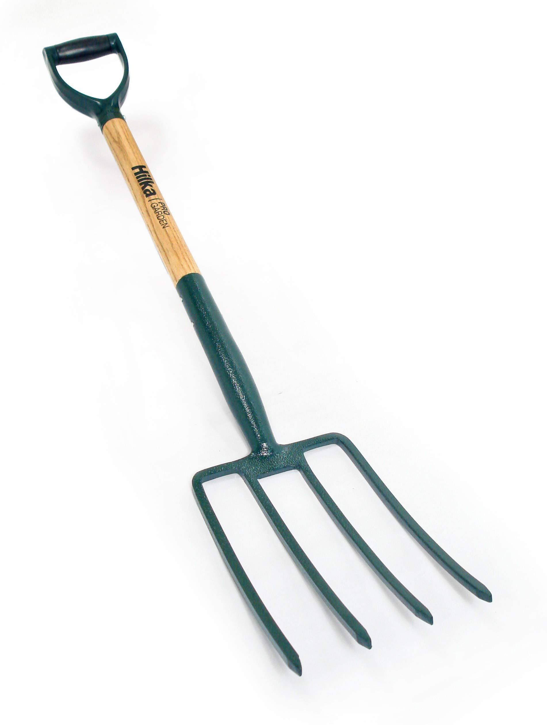 Hilka Tools 92063060 Carbon Steel Digging Fork - Durable Garden Tool for Soil Cultivation, Compost Turning & Planting | Perfect for Home Gardening, Landscaping & Farm Use