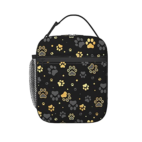 Gold Dog Paw Print And Star