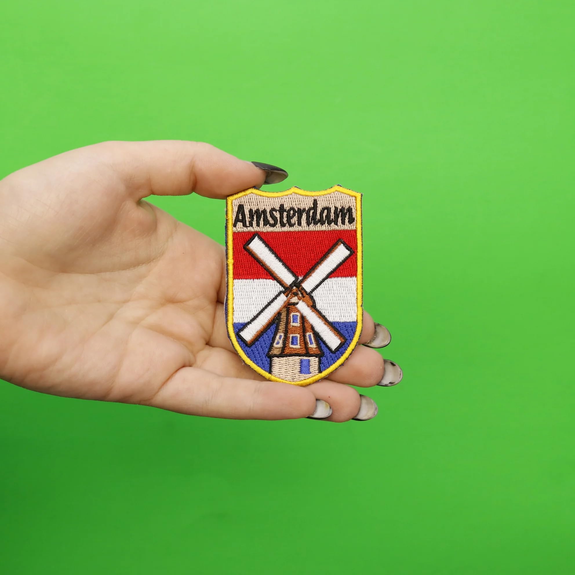 Amsterdam Netherlands Shield Embroidered Iron On Patch - Custom DIY Sewing Patch for Jackets, Hats, Bags & Backpacks