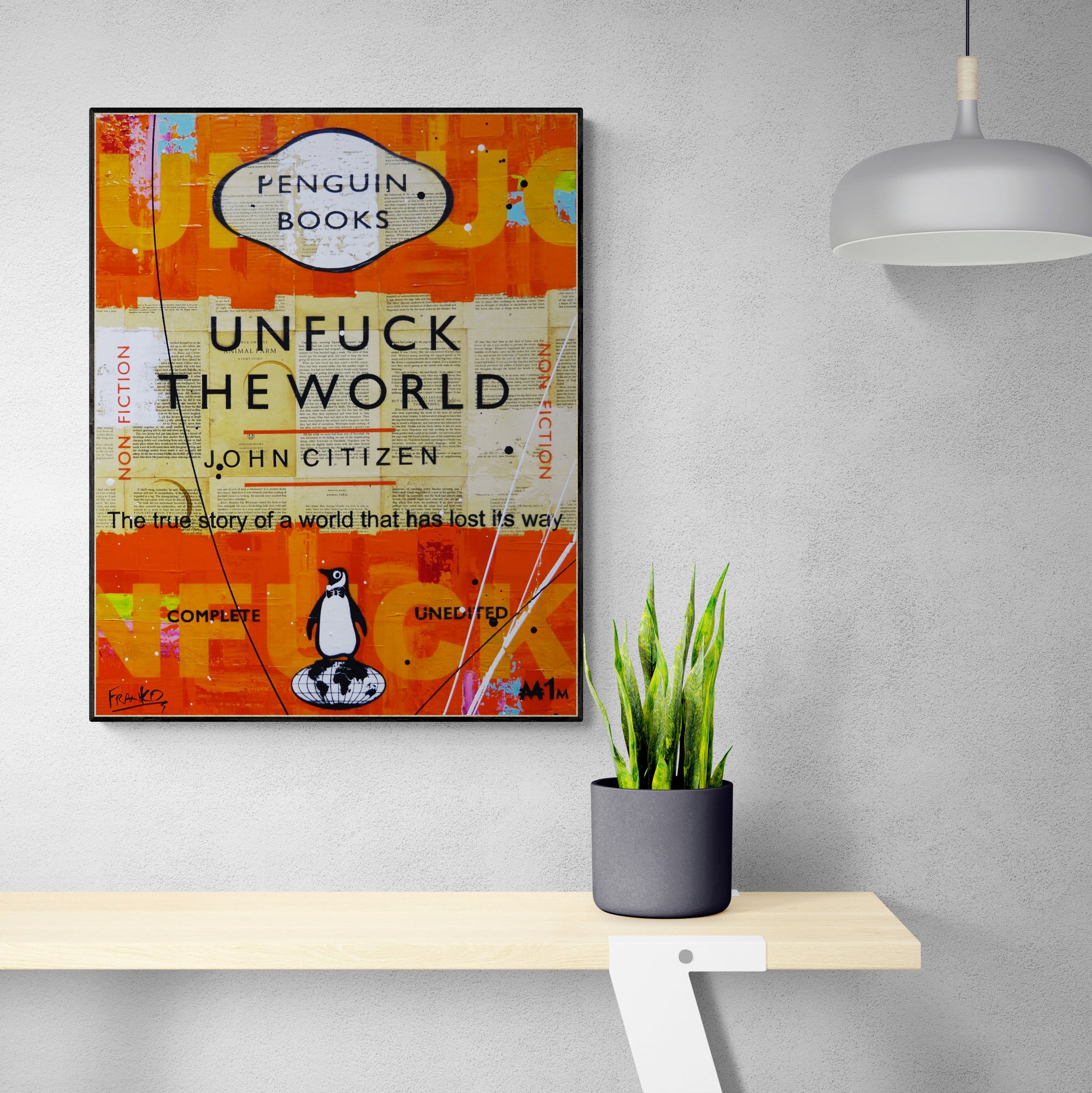 Mini World 60cm x 75cm Urban Pop Book Club Painting - Modern Abstract Wall Art for Living Room, Bedroom & Office Decor