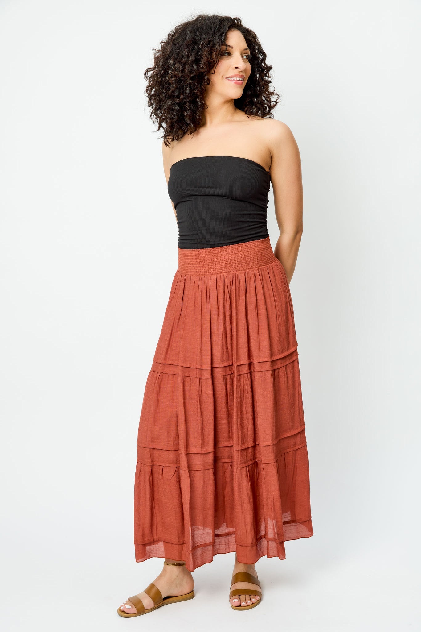 Breathable Gauze Tiered Maxi Skirt for Women - Flowy Boho Summer Beach Dress with Elastic Waist | Perfect for Vacations, Music Festivals & Casual Outings