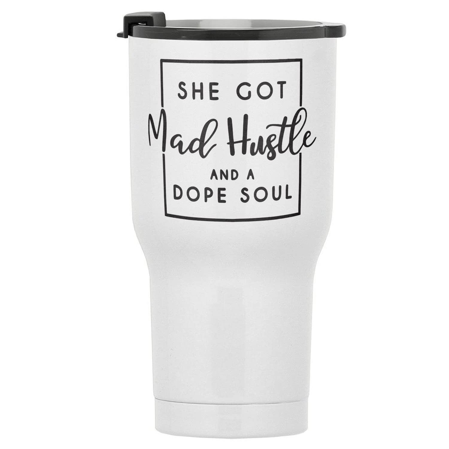 30oz Stainless Steel Insulated Travel Tumbler - Boss Tumbler with Motivational Quote, Dope Soul Design, Keeps Drinks Hot/Cold for Hours - Perfect for Coffee, Tea, Office, Gym & Outdoor Activities