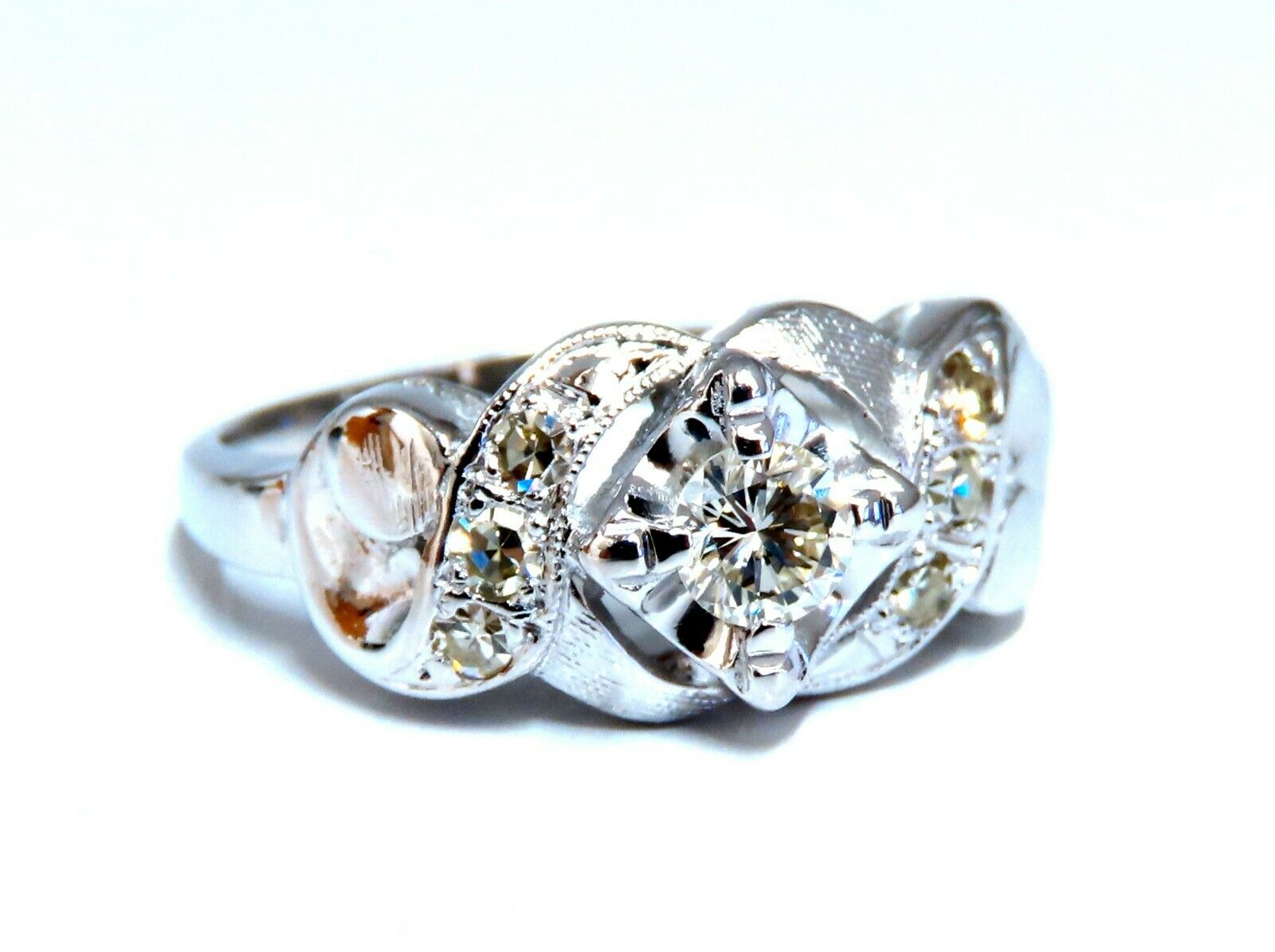 Vintage Revival 0.45ct Natural Diamond Ring in 14K Gold - Elegant Engagement, Wedding & Anniversary Jewelry for Women