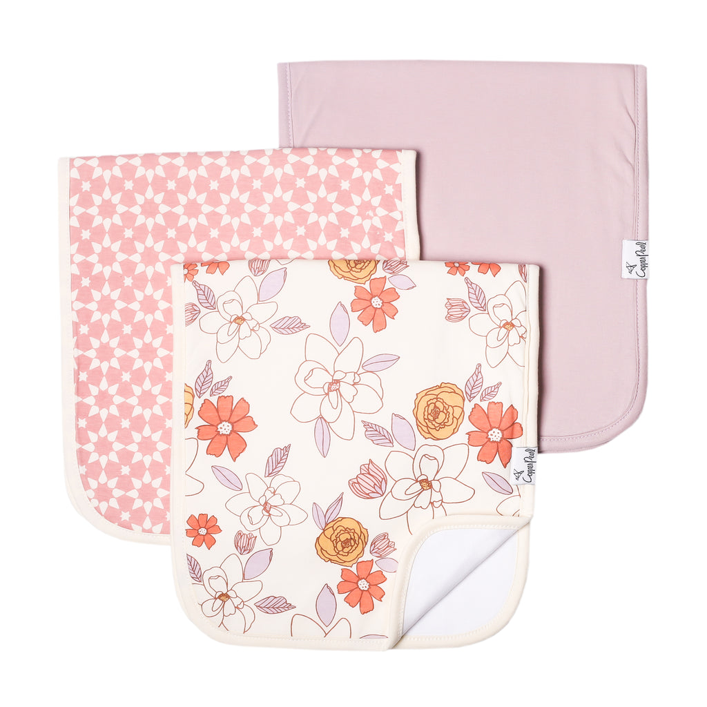 3 Pack Soft Organic Cotton Burp Cloths for Babies - Ultra Absorbent & Gentle on Skin - Perfect for Feeding, Spit-Up & Messy Moments
