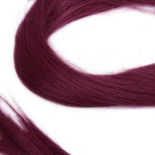 20-Inch Maroon Synthetic Hair Streaks Clip-In Extensions for Instant Highlights – Pack of 2 | Straight Hair Extensions for Women & Girls | Perfect for Parties, Weddings, Cosplay & Everyday Styling