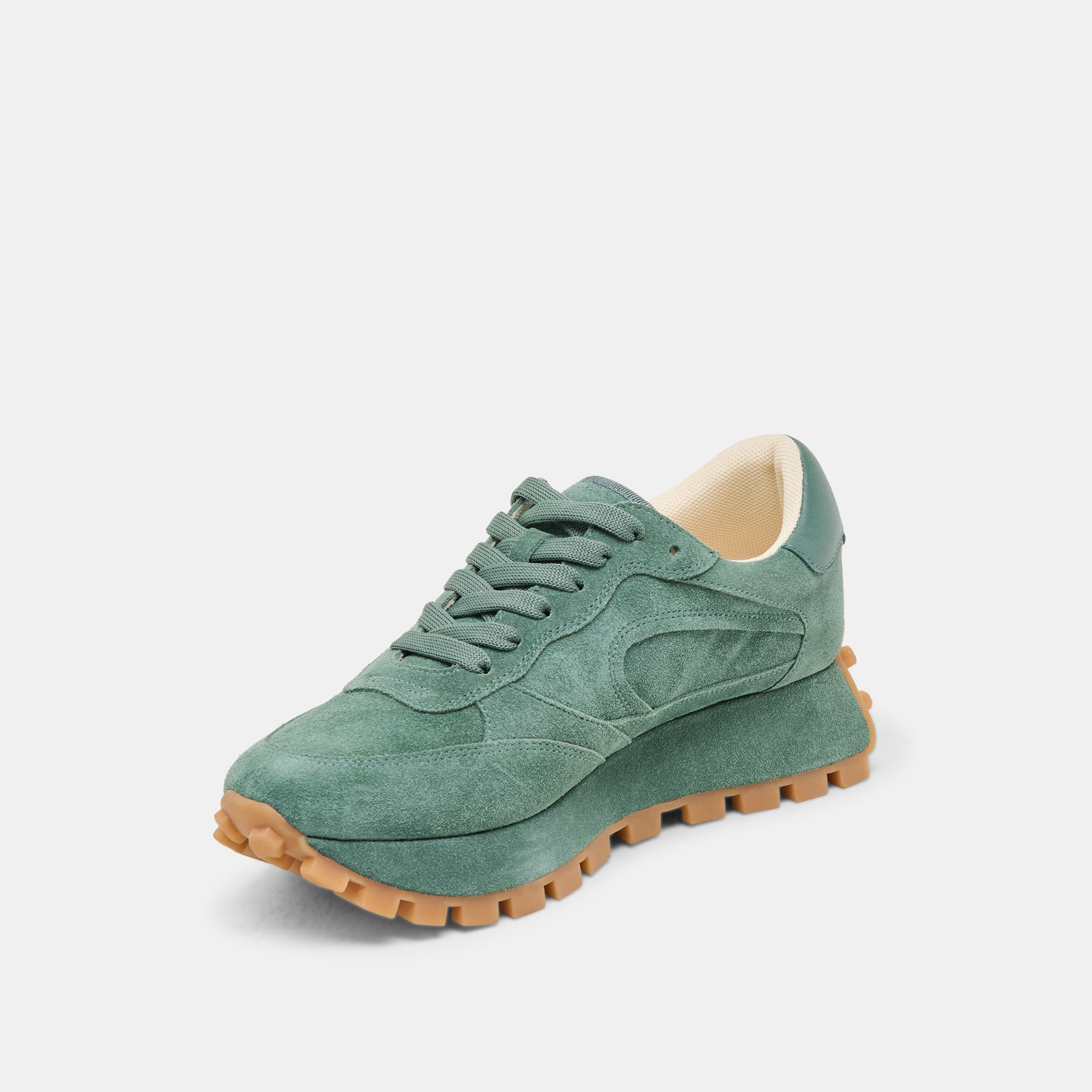 TRICIA Women's Sneakers - DK Green Suede Casual Shoes for Walking, Running & Everyday Wear | Comfortable & Stylish Footwear for Women